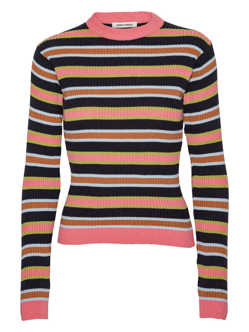 SILK STRIPES KNIT - NAVY STRIPES 1