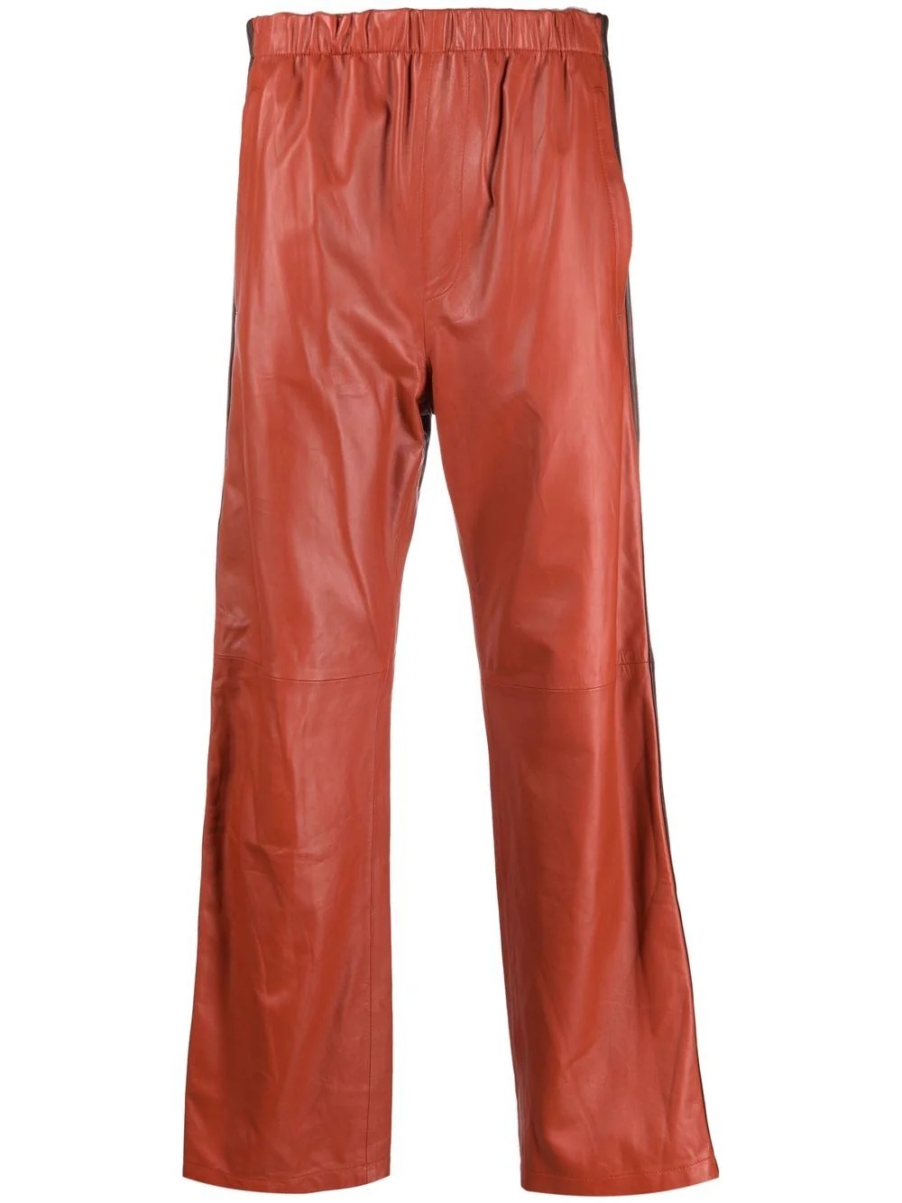 wide-leg leather trousers - 1