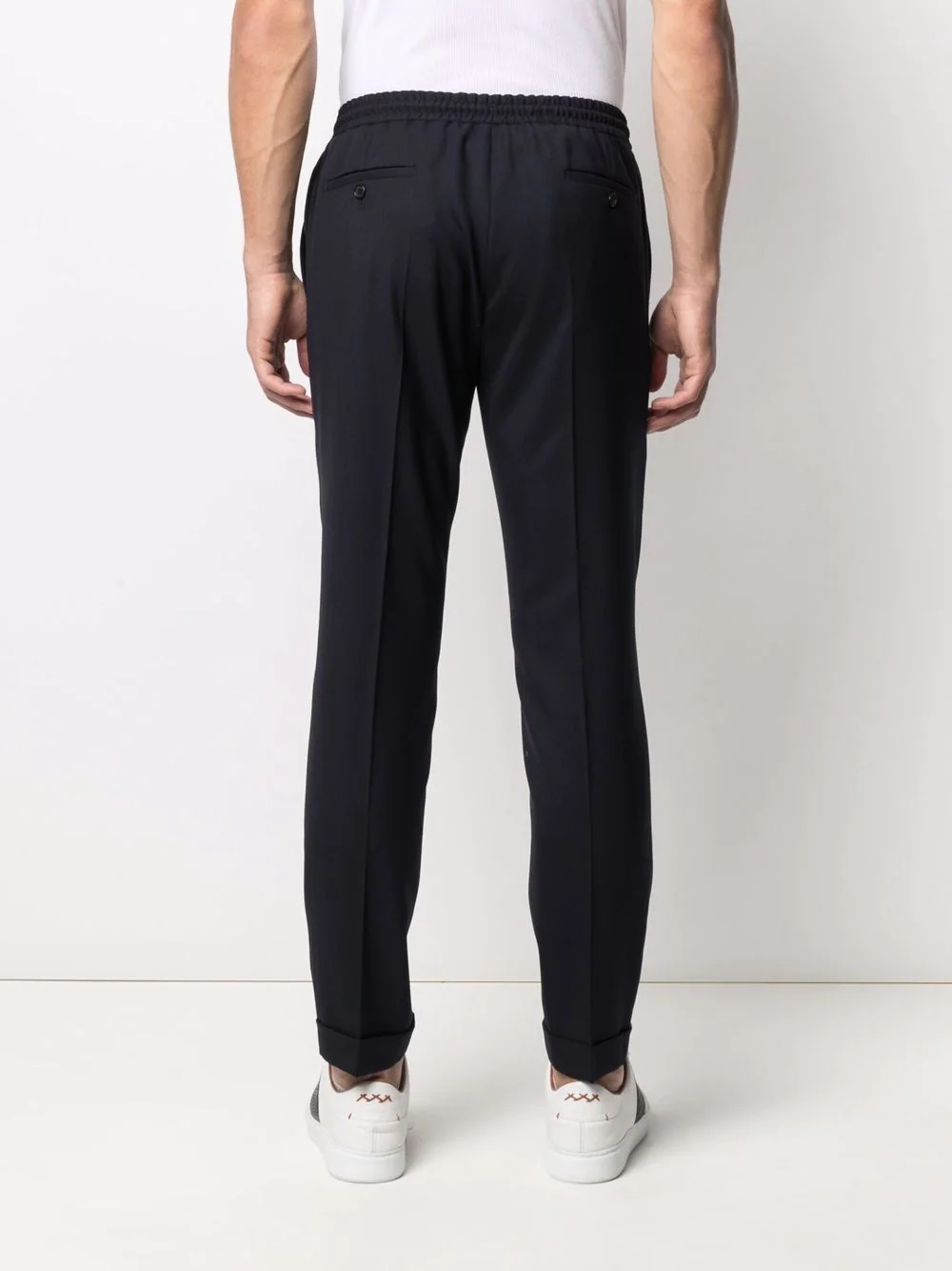 drawstring tapered leg trousers - 4