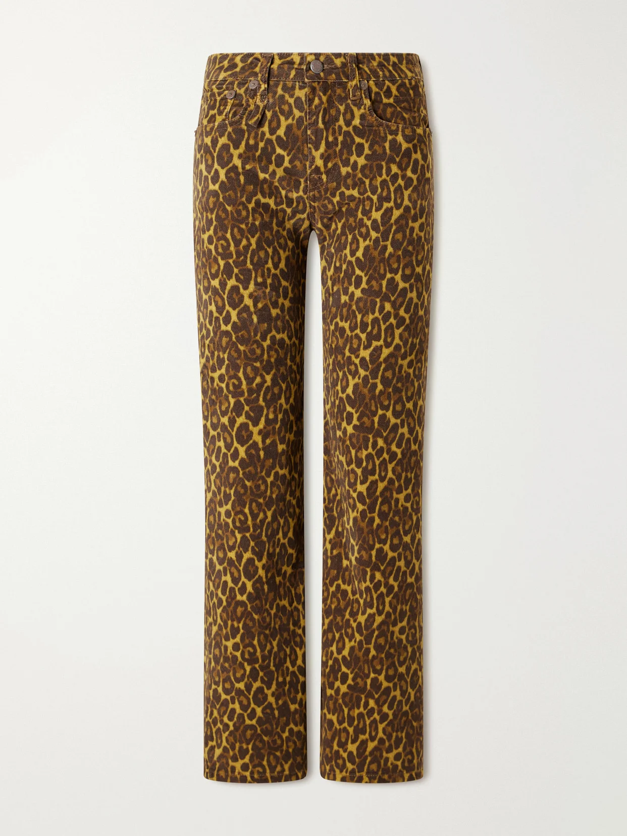Joan Cropped Animal-print Flared Jeans - 1