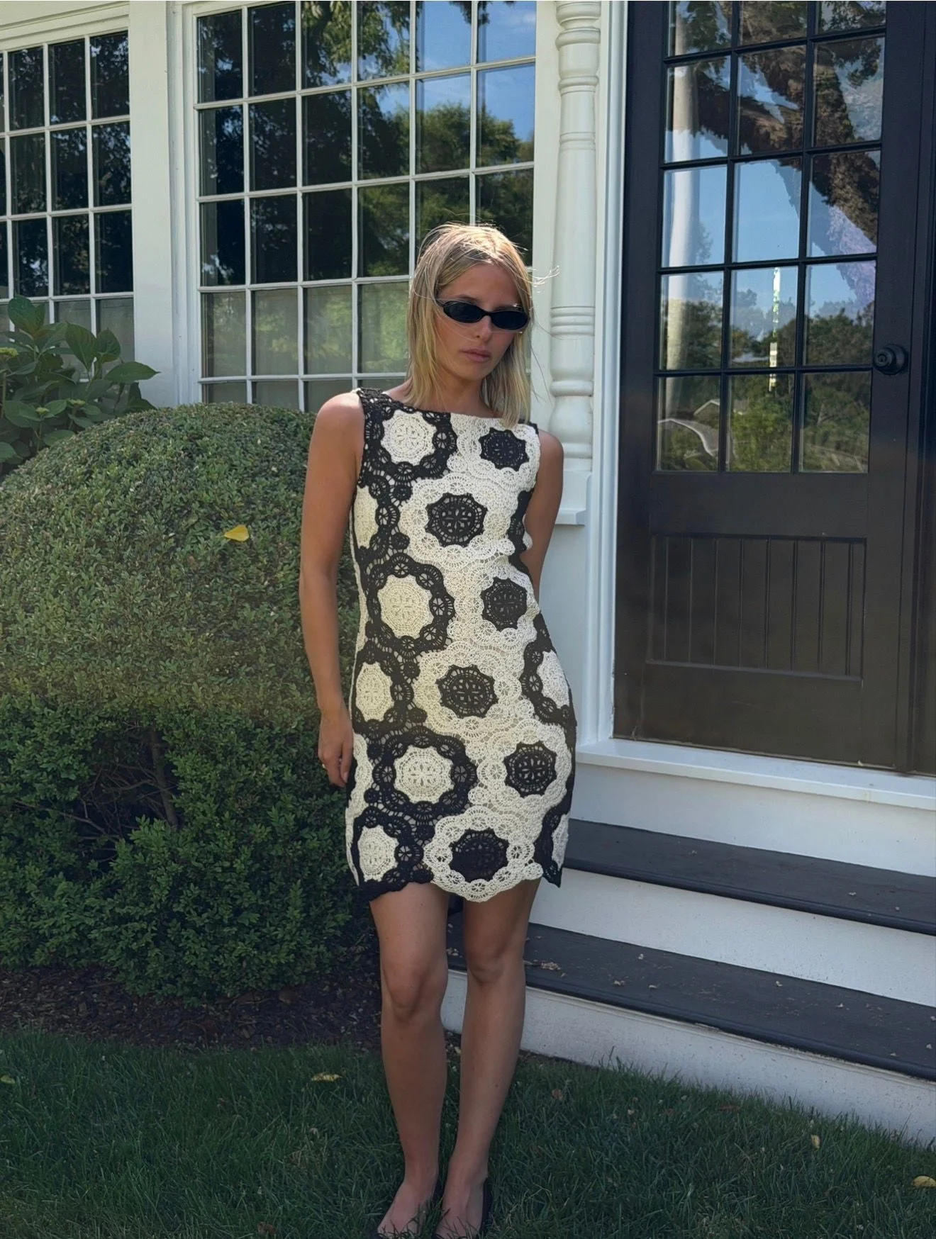 The Lisandra Dress - Black/Ivory Crochet Lace - 1