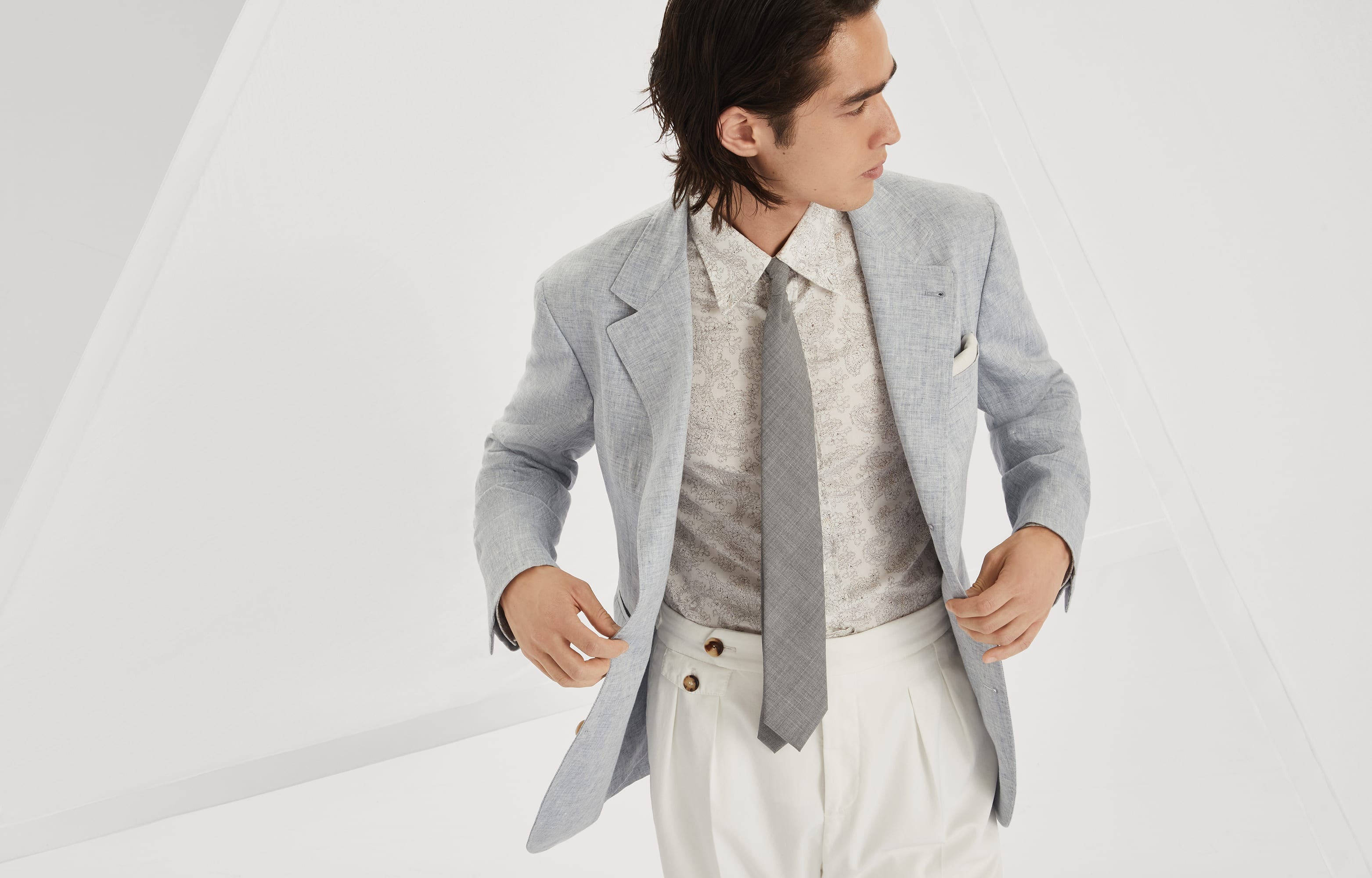 Délavé linen deconstructed blazer - 6