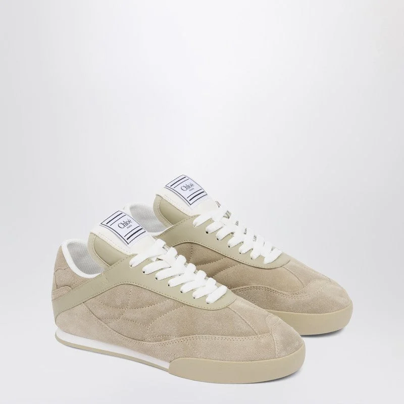 Chloé Chloé Kick Pale Khaki Suede Sneakers Women - 1