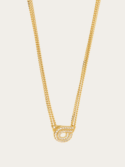 FERRAGAMO Gancini necklace with pendant and crystals outlook