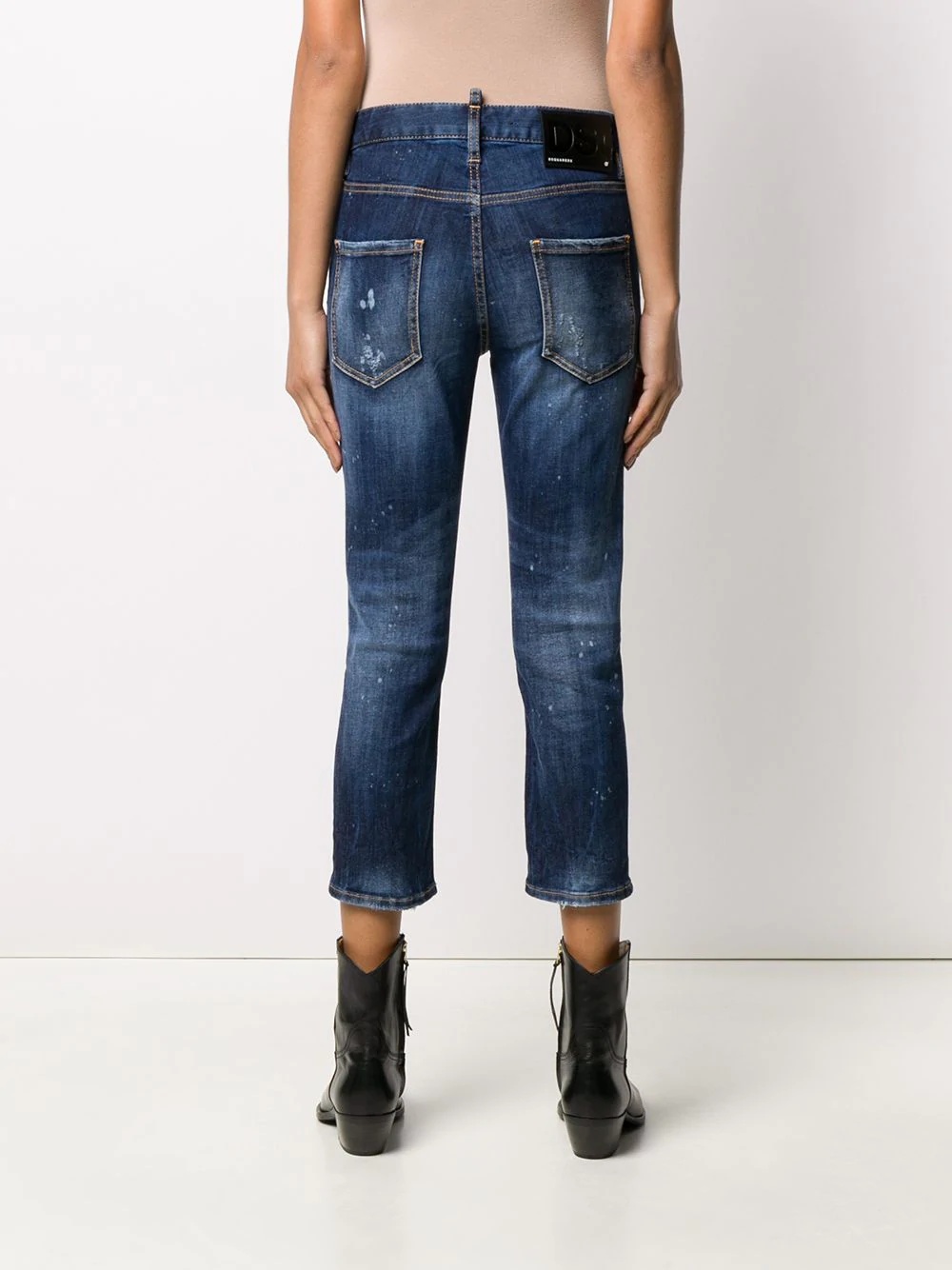 distressed-effect cropped jeans - 4