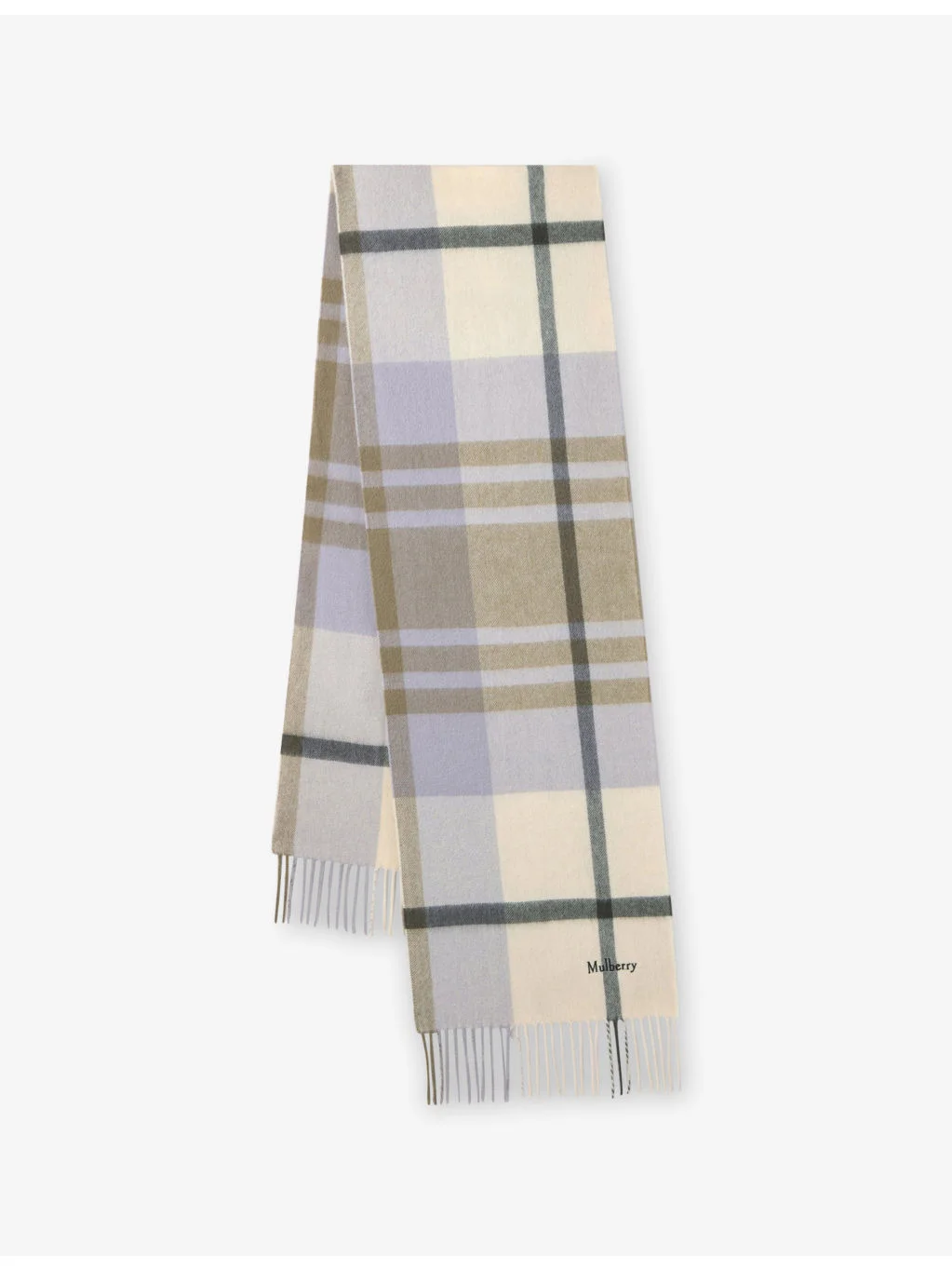 Small Check Merino Wool Scarf - 1