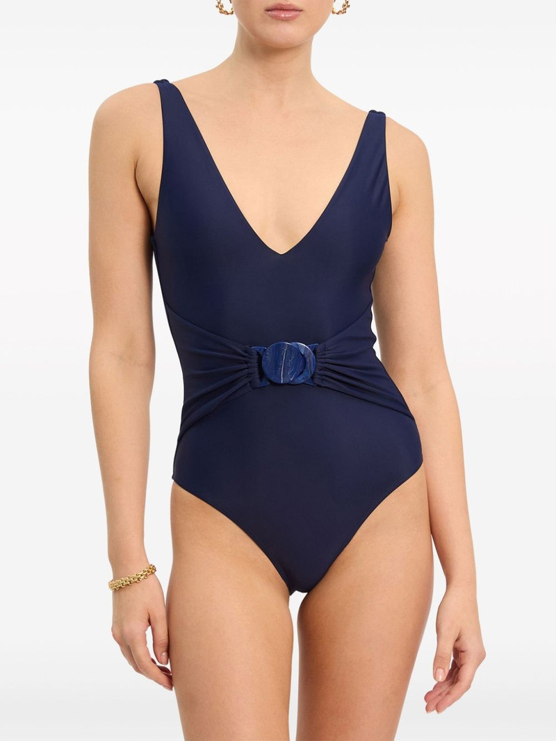 REBECCA VALLANCE Alba belted V-neck swimsuit outlook