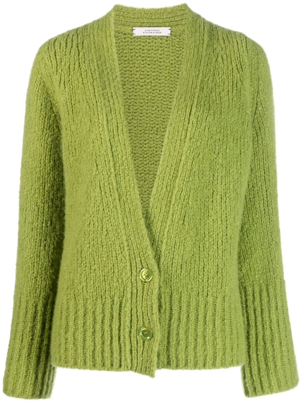 V-neck soft-knit cardigan - 1