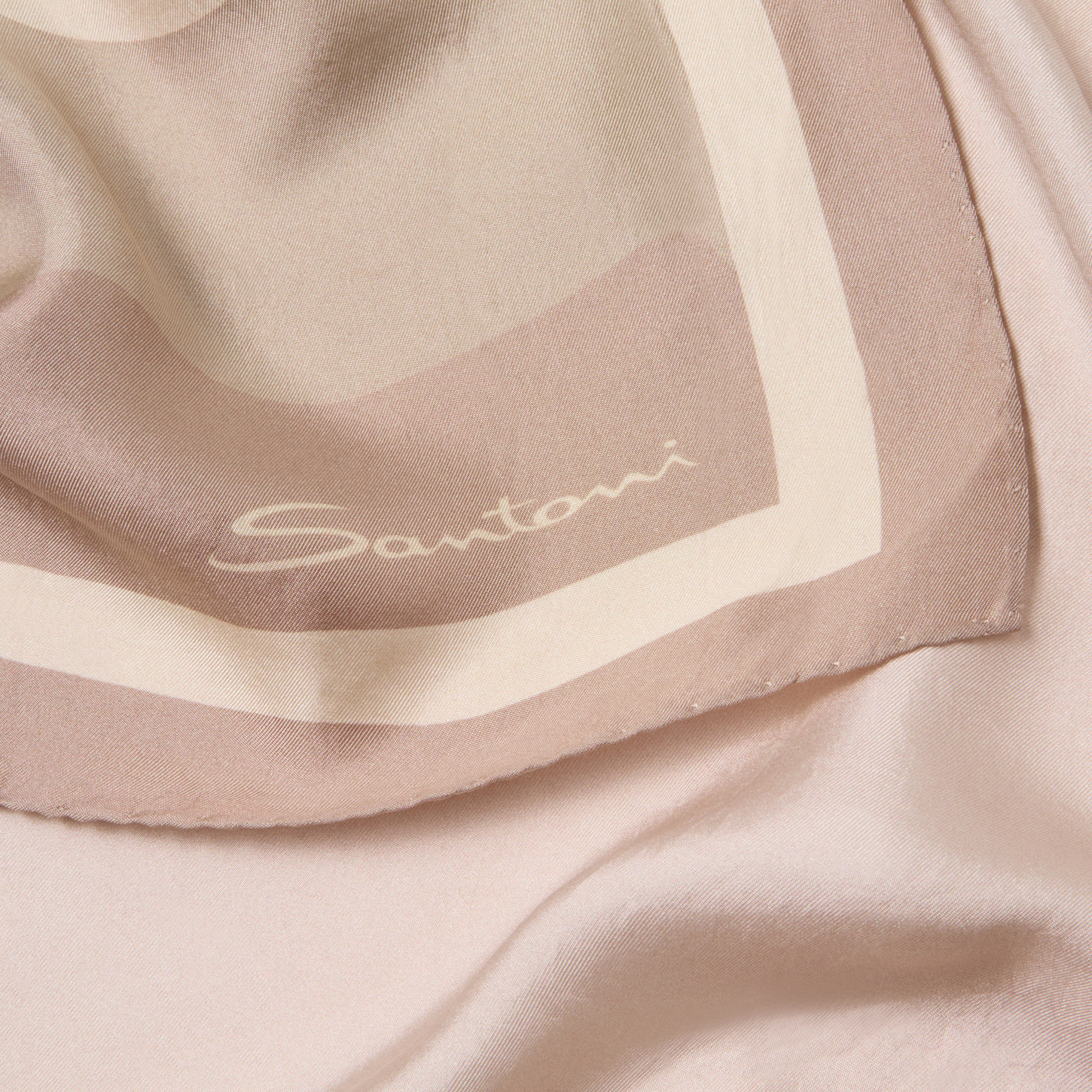 Beige  silk scarf - 2