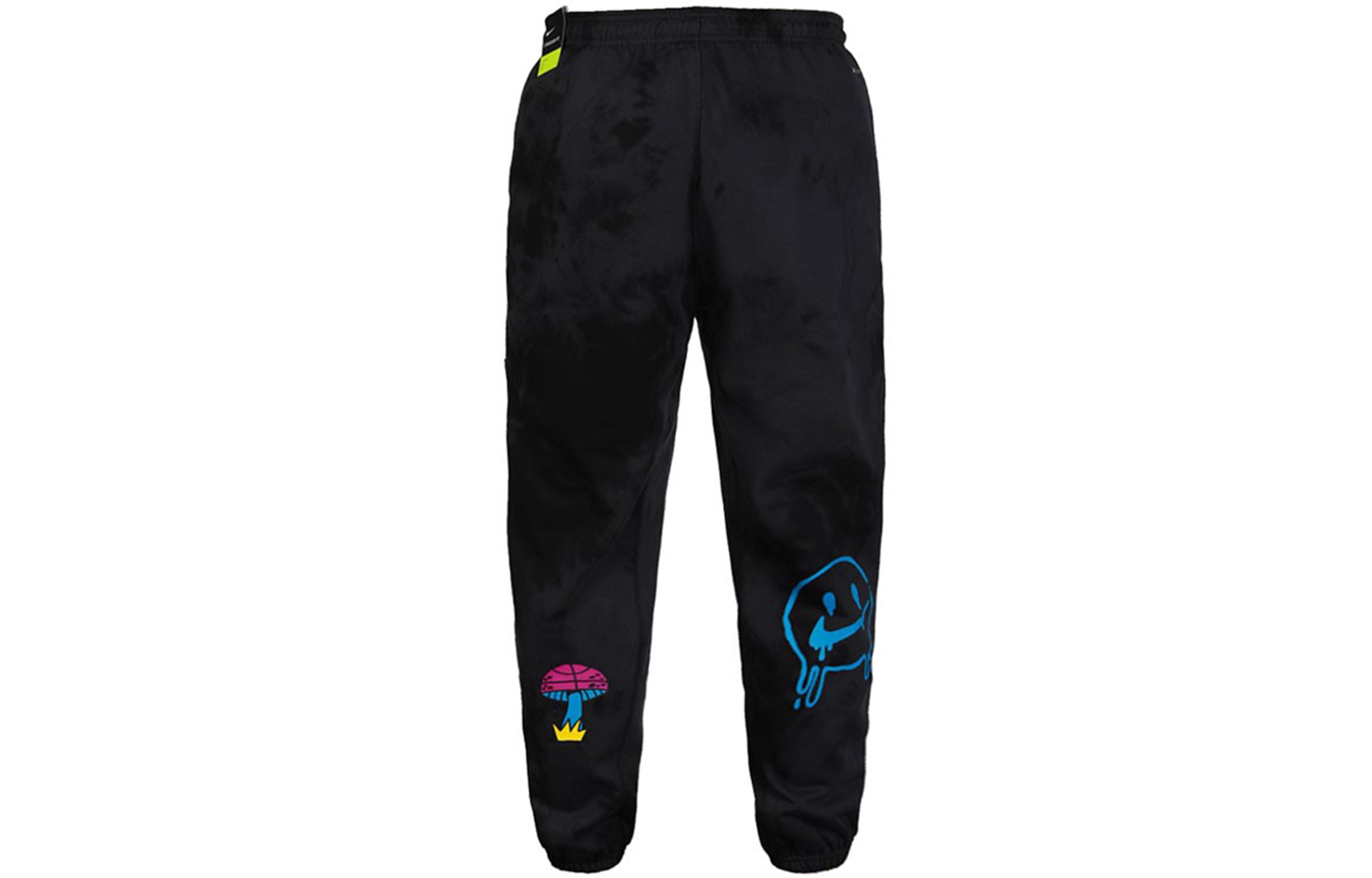 Nike Graffiti Embroidered Basketball Sports Fleece Lined Stay Warm Knit Long Pants Black CU3624-010 - 2