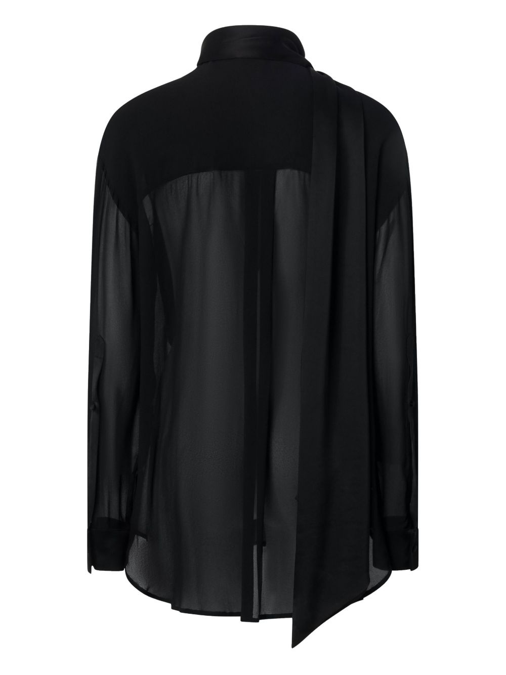 attached-scarf blouse - 2