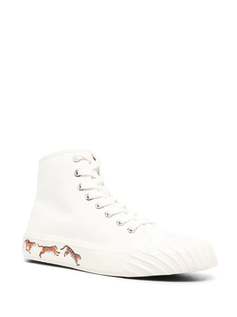 tiger-print lace-up sneakers - 2