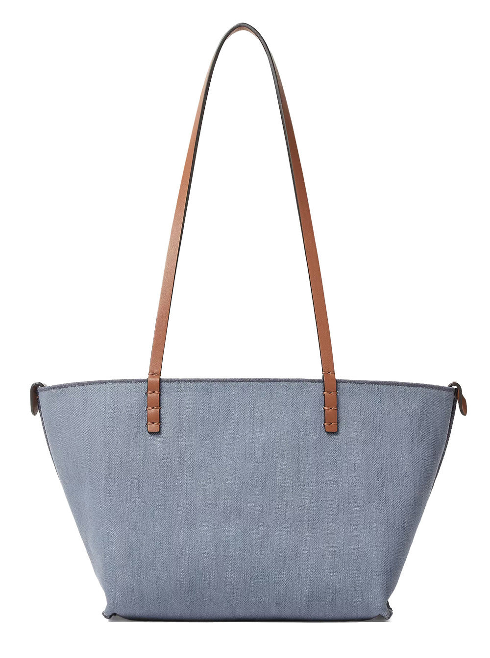 Fendi Women Blue Reversible Tote Bag With Two Top Leather Handles And All-Over Ff Motif In Cotton Wo - 5