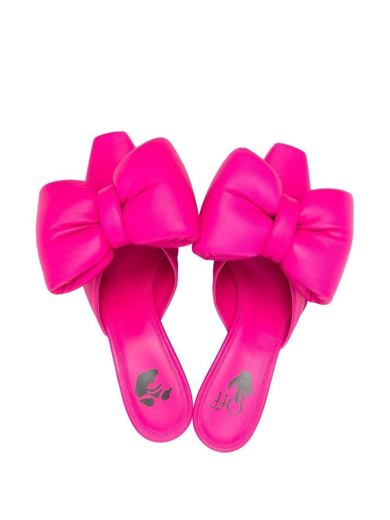 Allen padded-bow leather mules 4