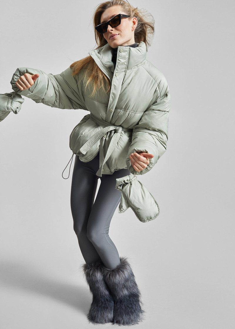Moena Puffer Jacket & Accessories Set - Sage 5