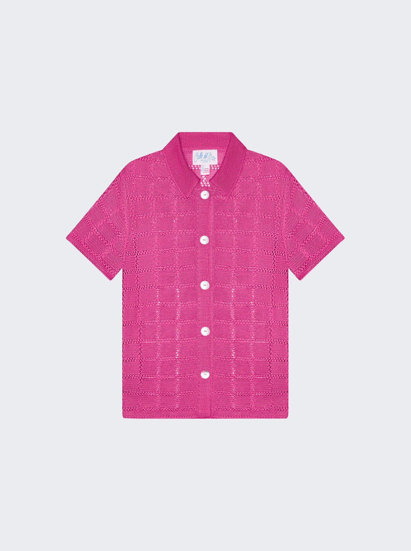 Short Sleeve Patchwork Shirt Hibiscus 1