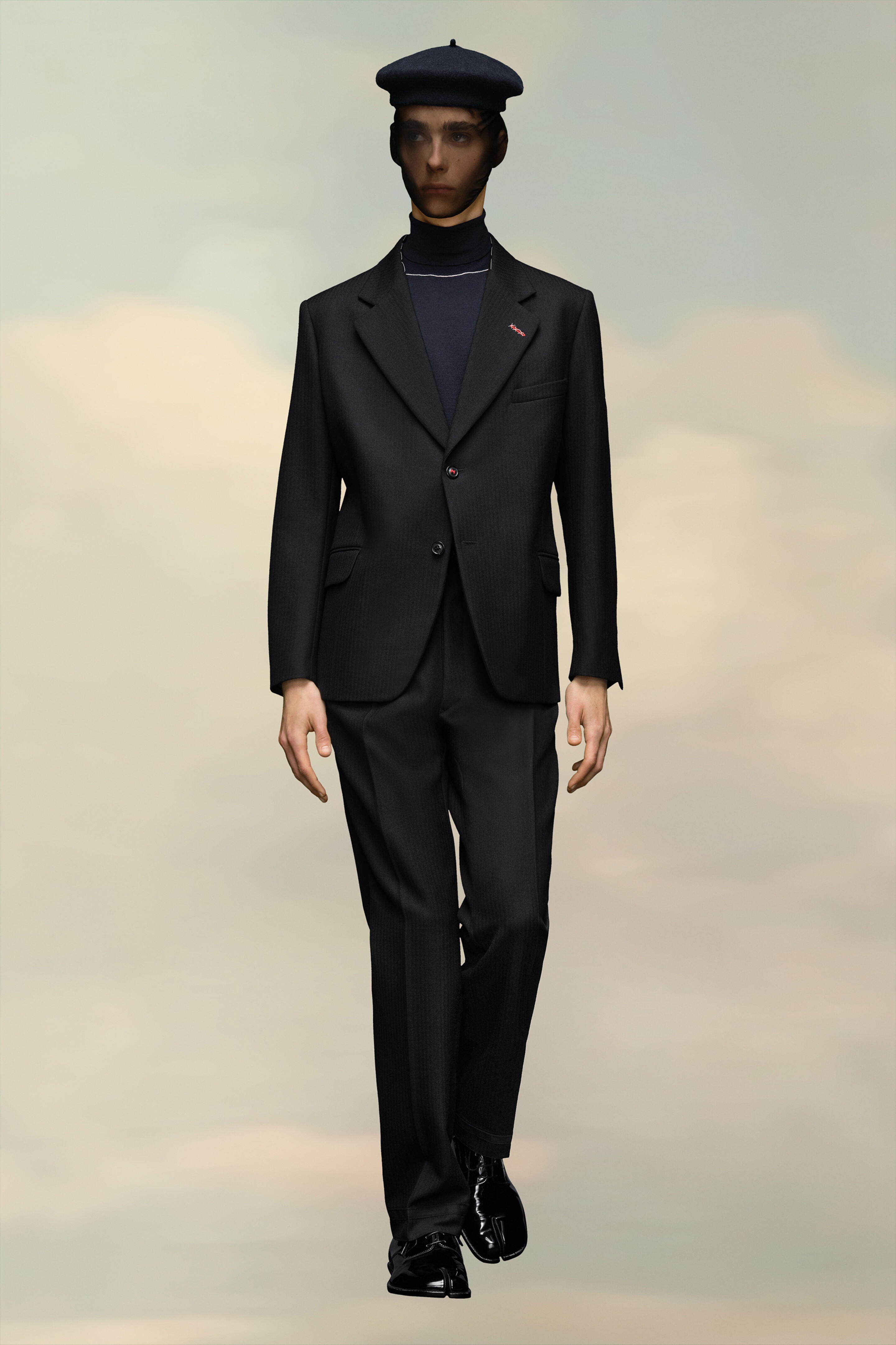 Wool Herringbone Trousers - 3