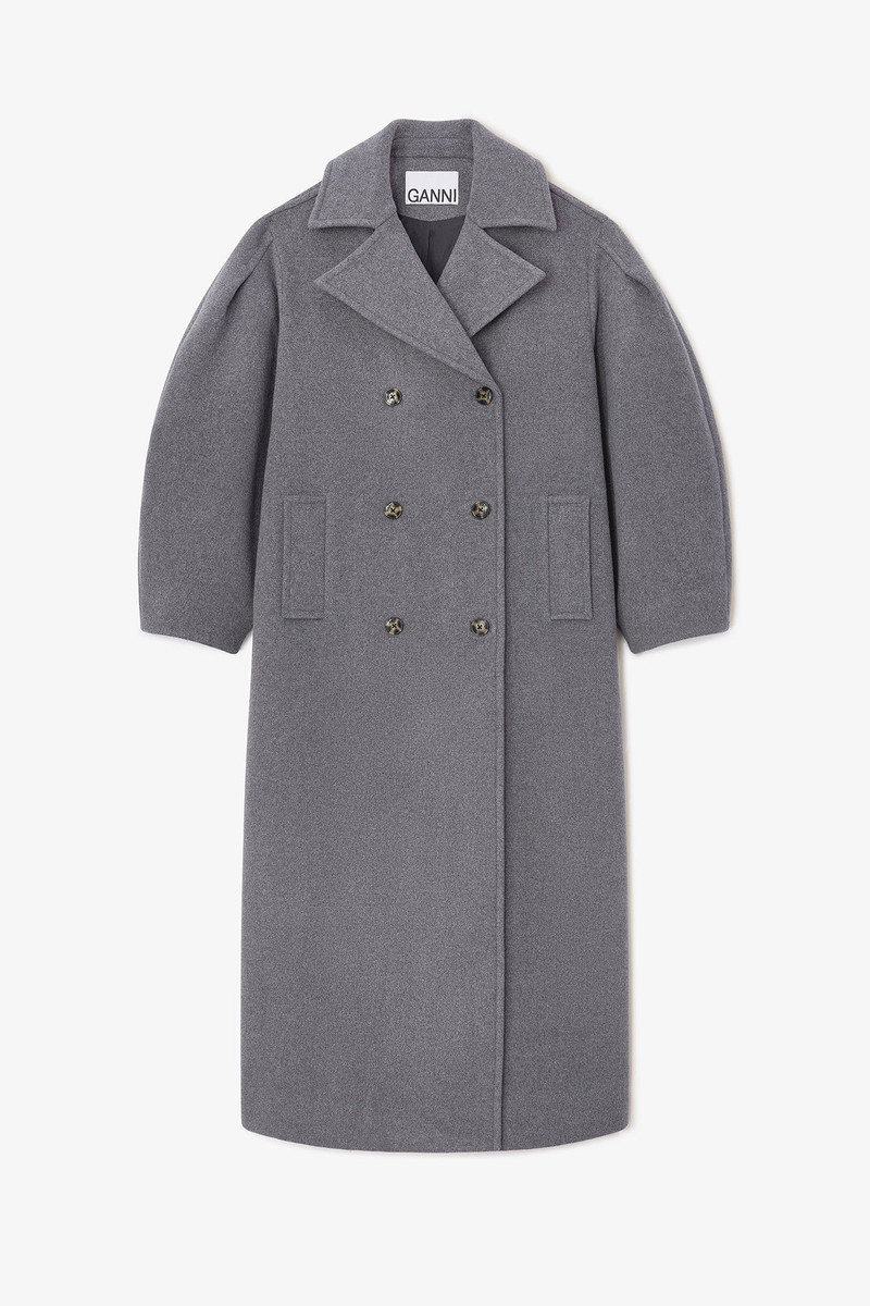 GREY WOOL PEACOAT LONG 1