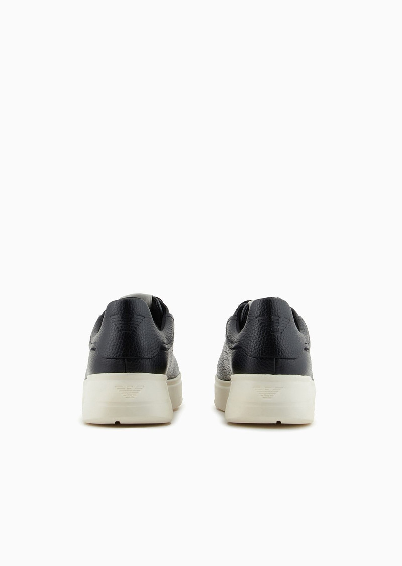 EMPORIO ARMANI Tumbled leather sneakers outlook