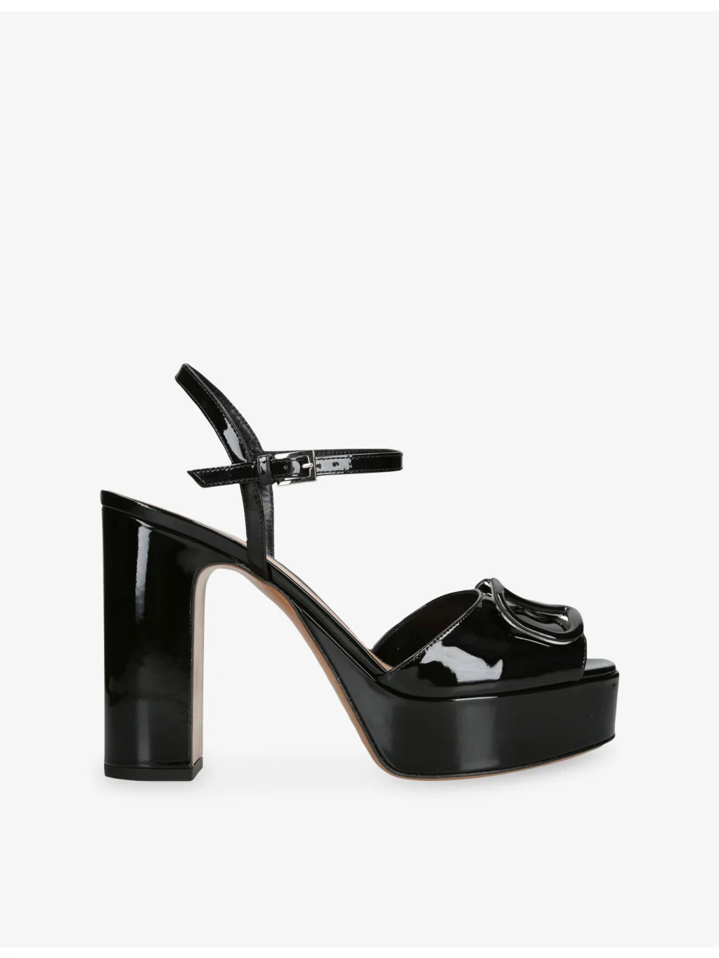 VLogo Signature 115 Patent-Leather Platform Sandals - 1