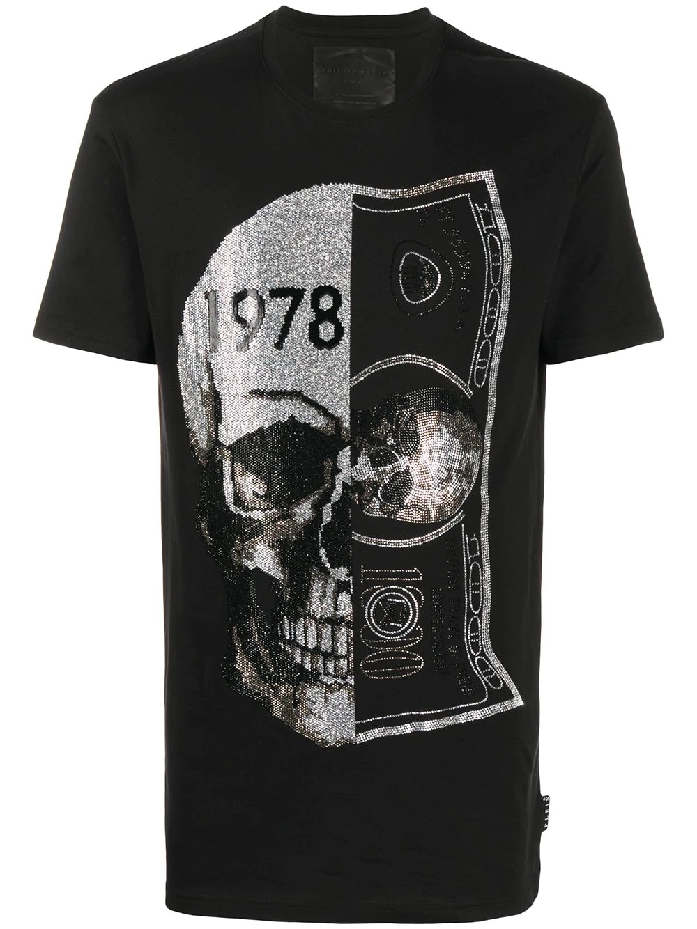 metallic skull print t-shirt - 1