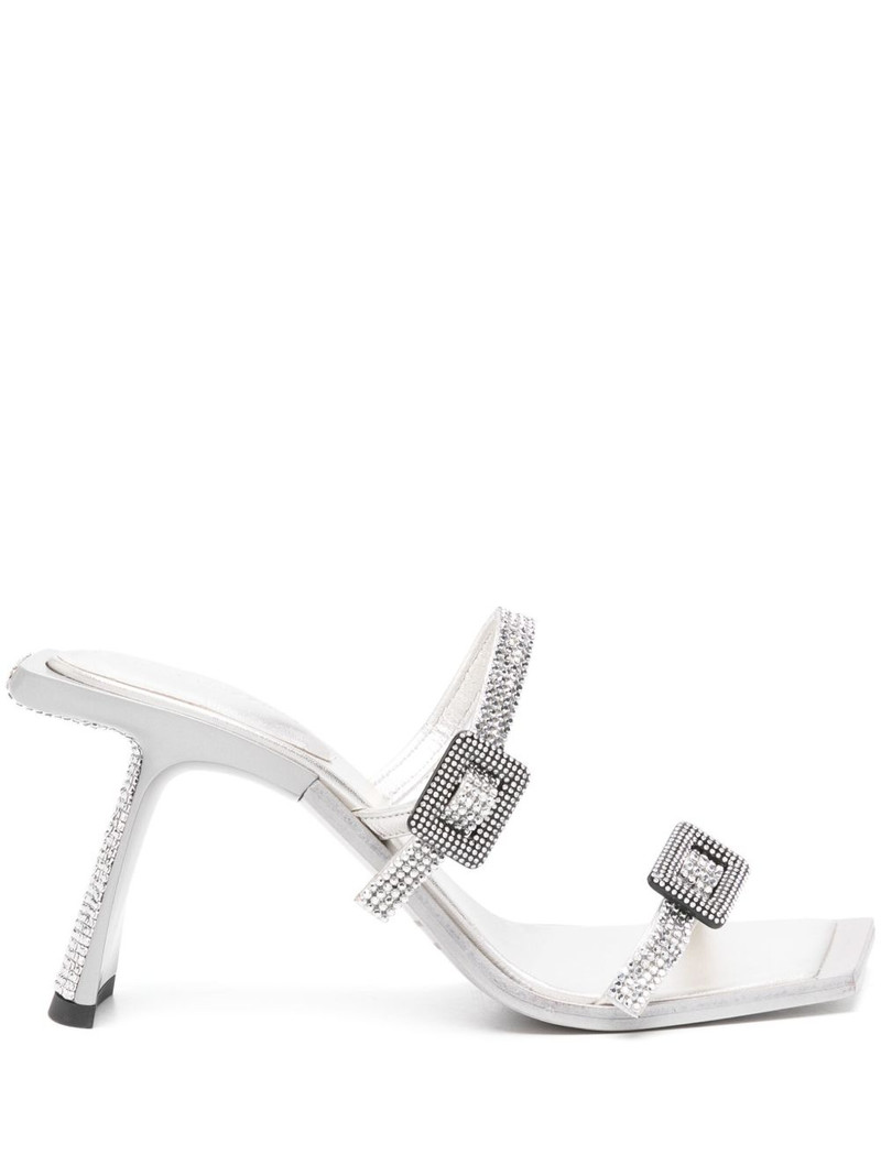 90mm rhinestoned leather mules 1