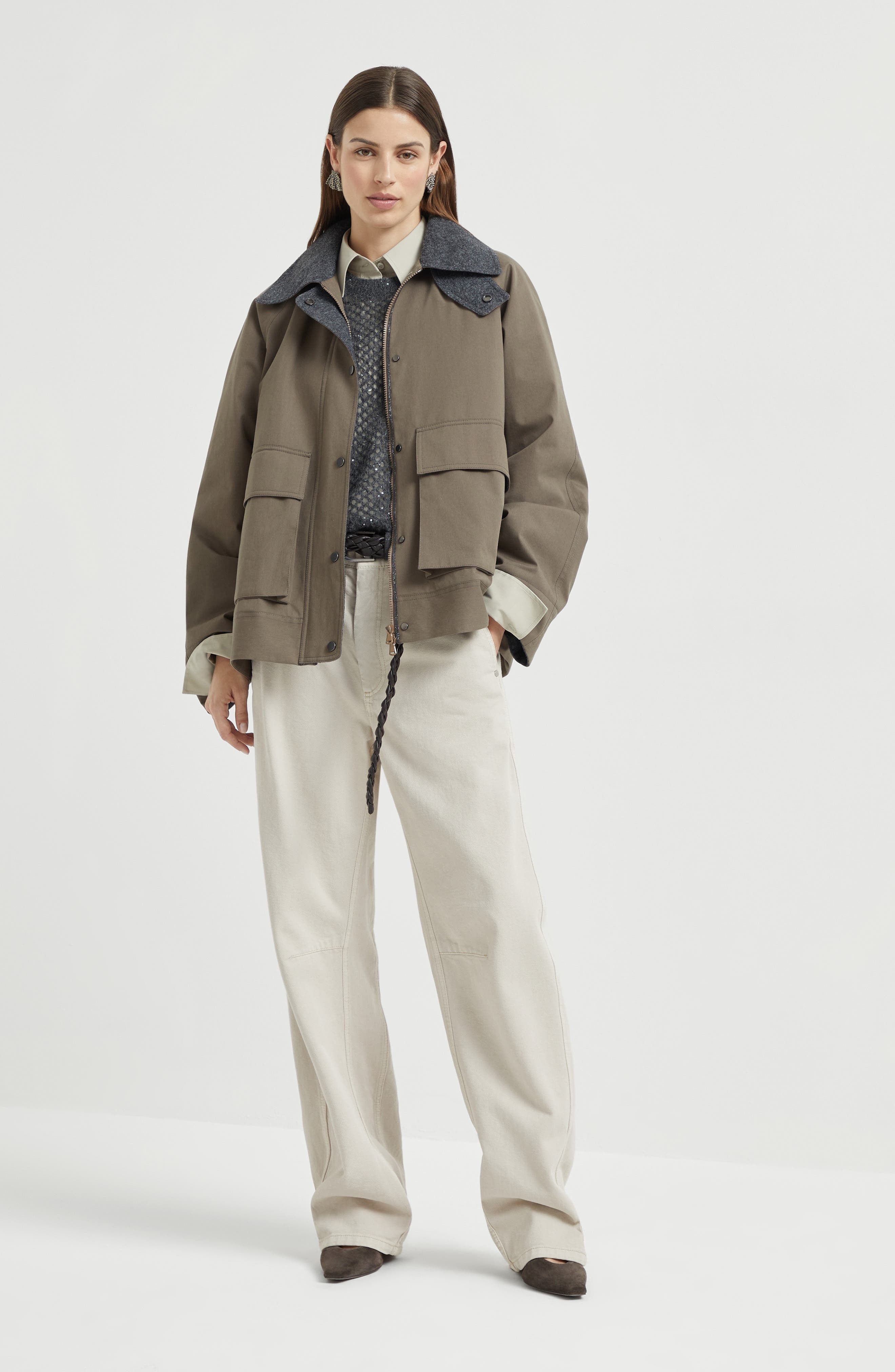 Brunello Cucinelli Jacket with monili in Brown at Nordstrom - 6