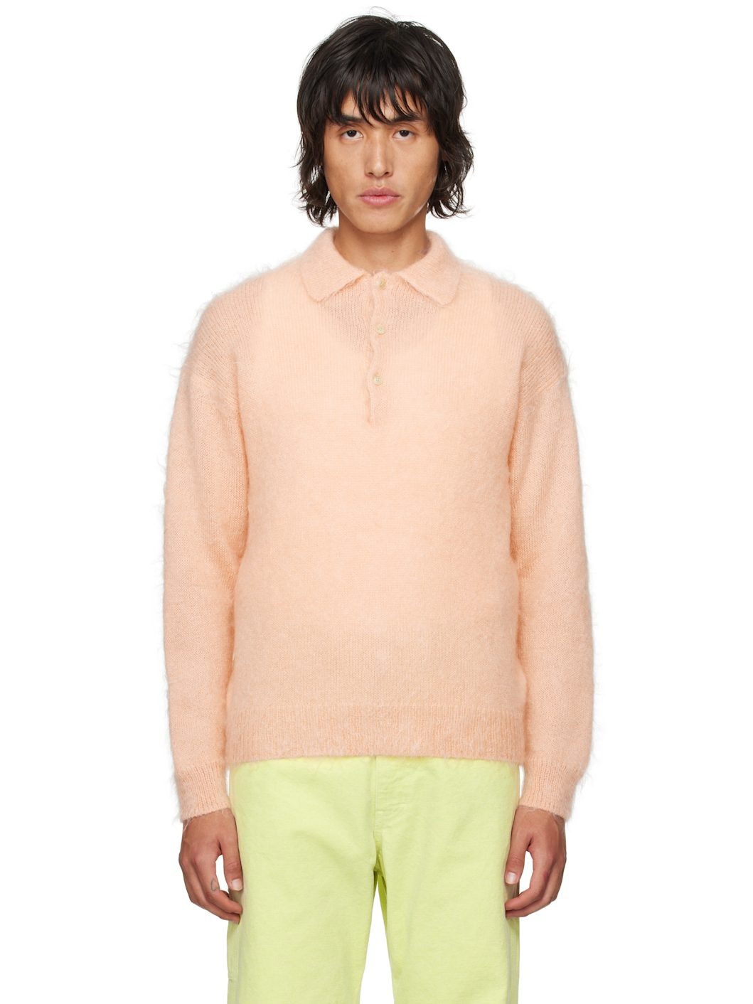 Pink Super Kid Mohair Polo - 1