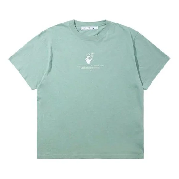 Off-White Logo T-Shirt 'Green' OMAA038R21JER0075041 - 1