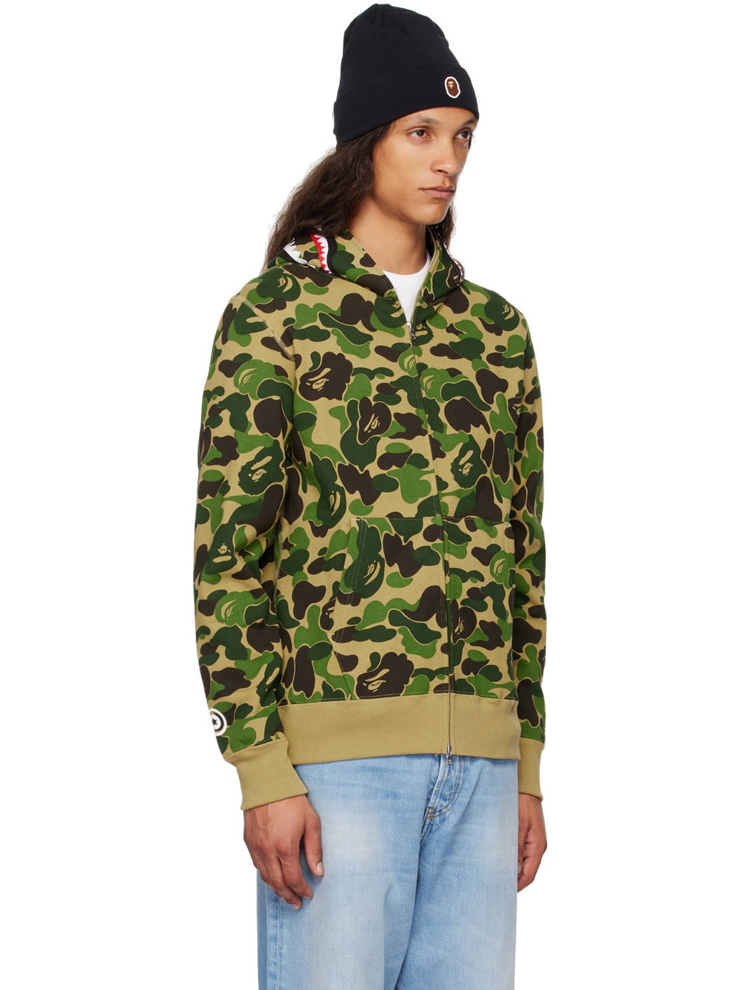 Green ABC Camo Shark Full Zip Hoodie - 2