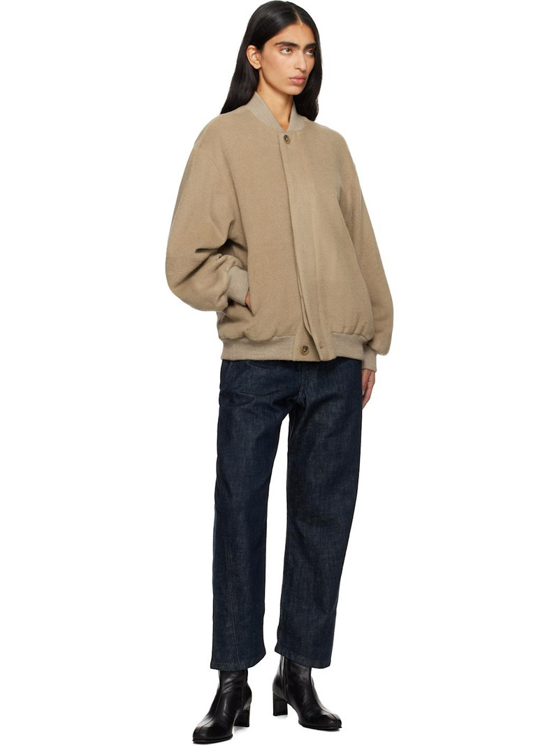 LAUREN MANOOGIAN Beige Brush Bomber Jacket outlook