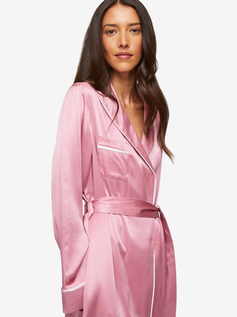 Women's Dressing Gown Bailey Silk Satin Rose 2