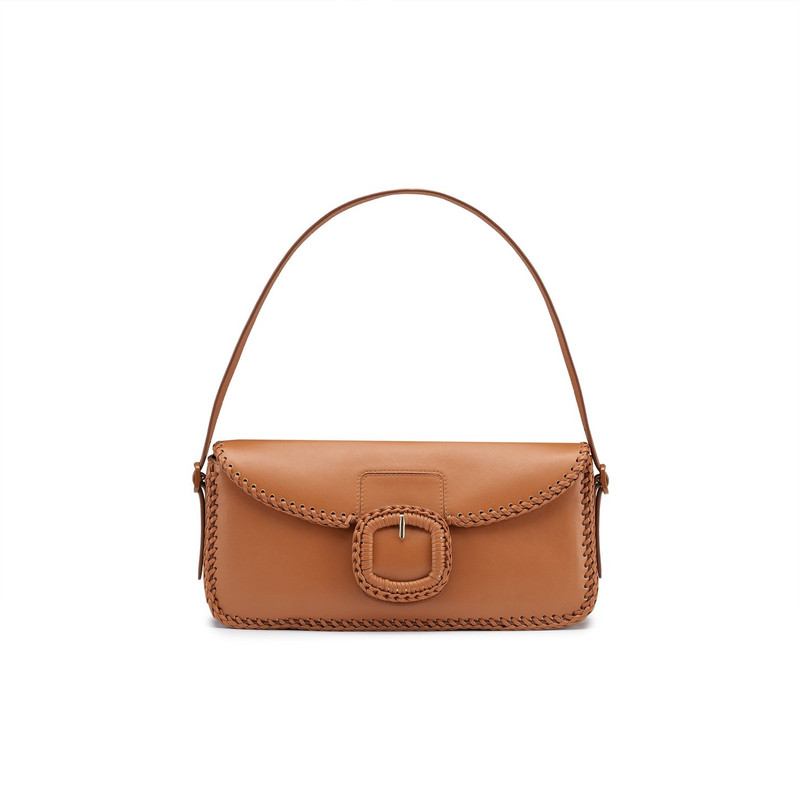 Brown leather shoulder bag 1