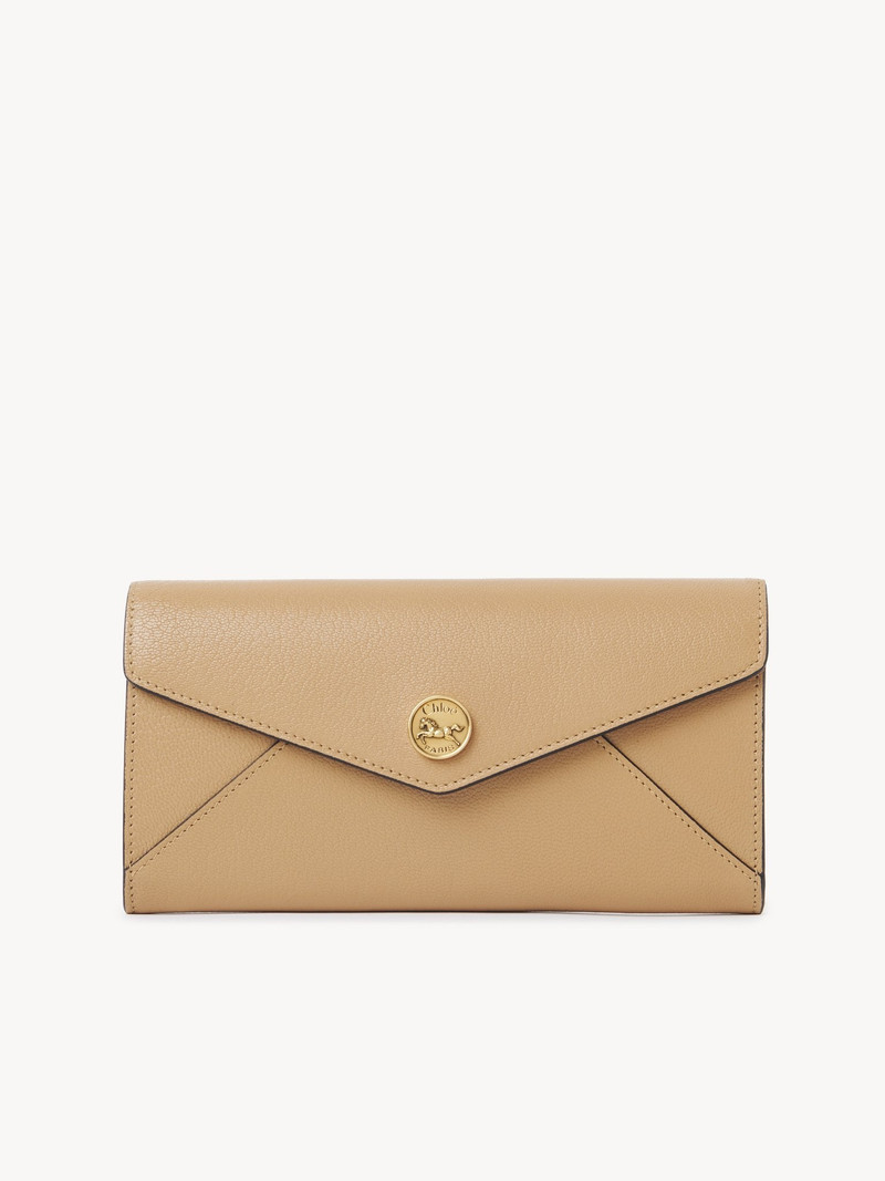 ENVELOPE LONG WALLET WITH FLAP IN GRAINED LEATHER 1