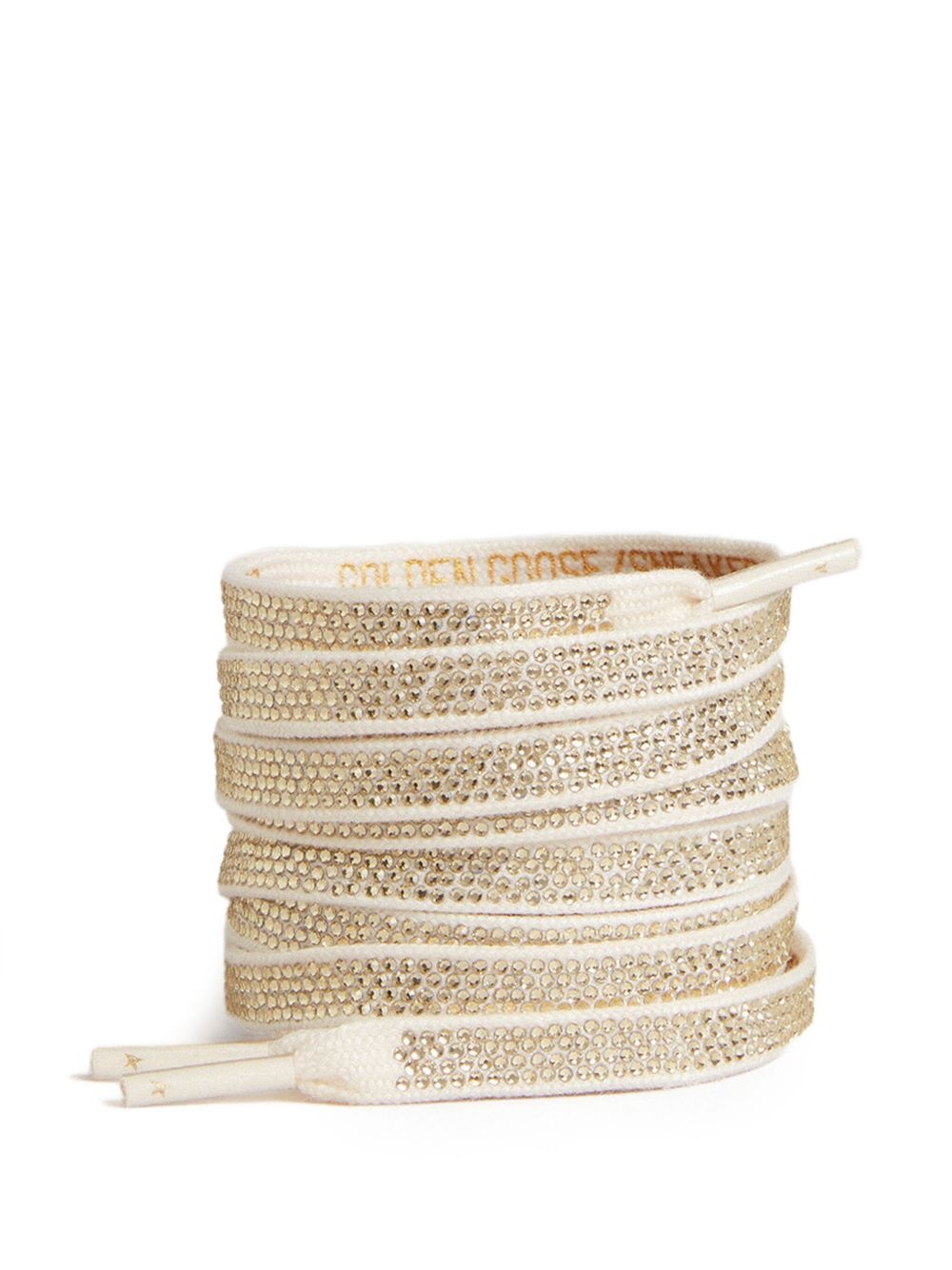 strass-embellished cotton shoe laces - 1