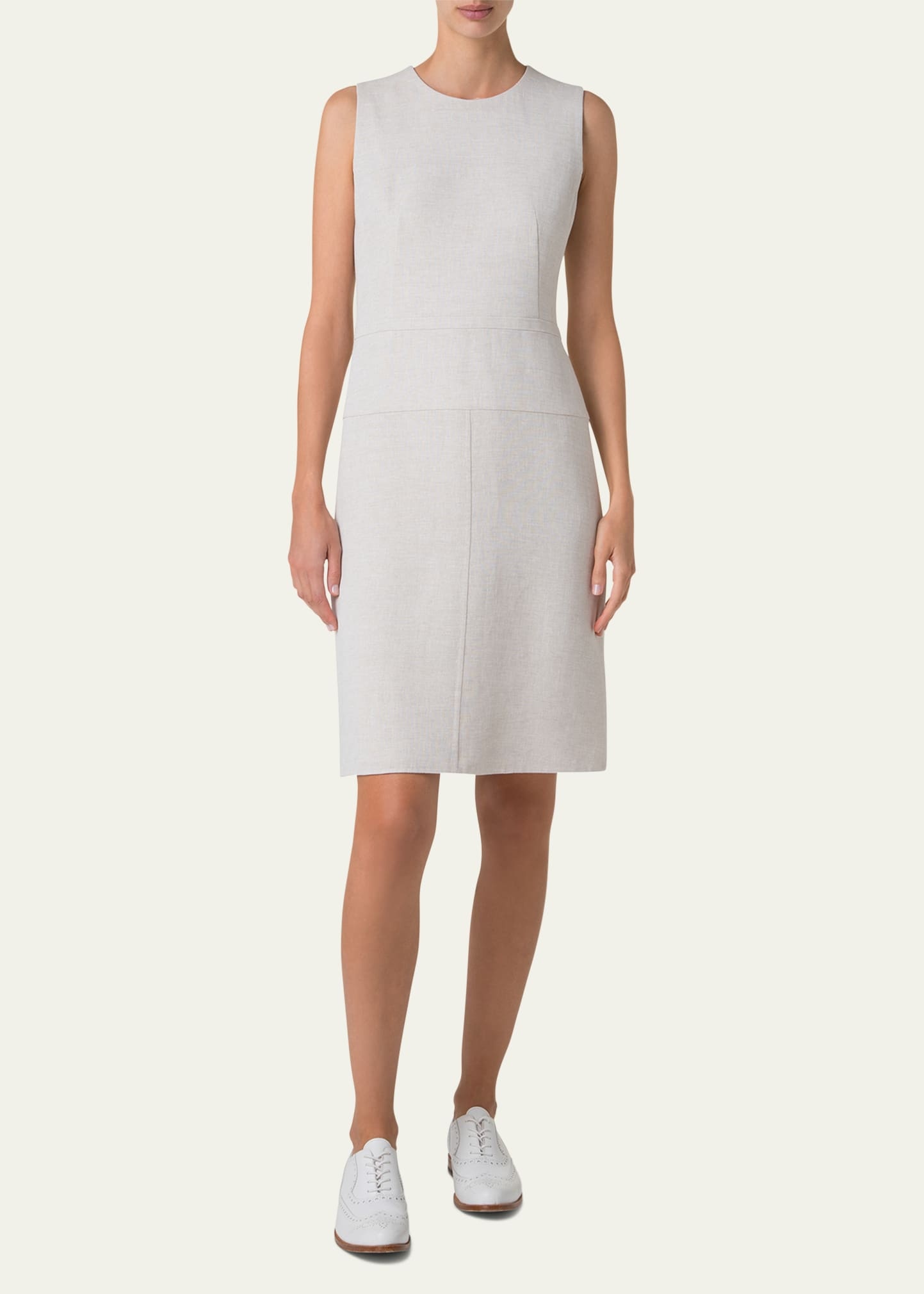 Sleeveless Paneled Double-Face Linen Dress - 2