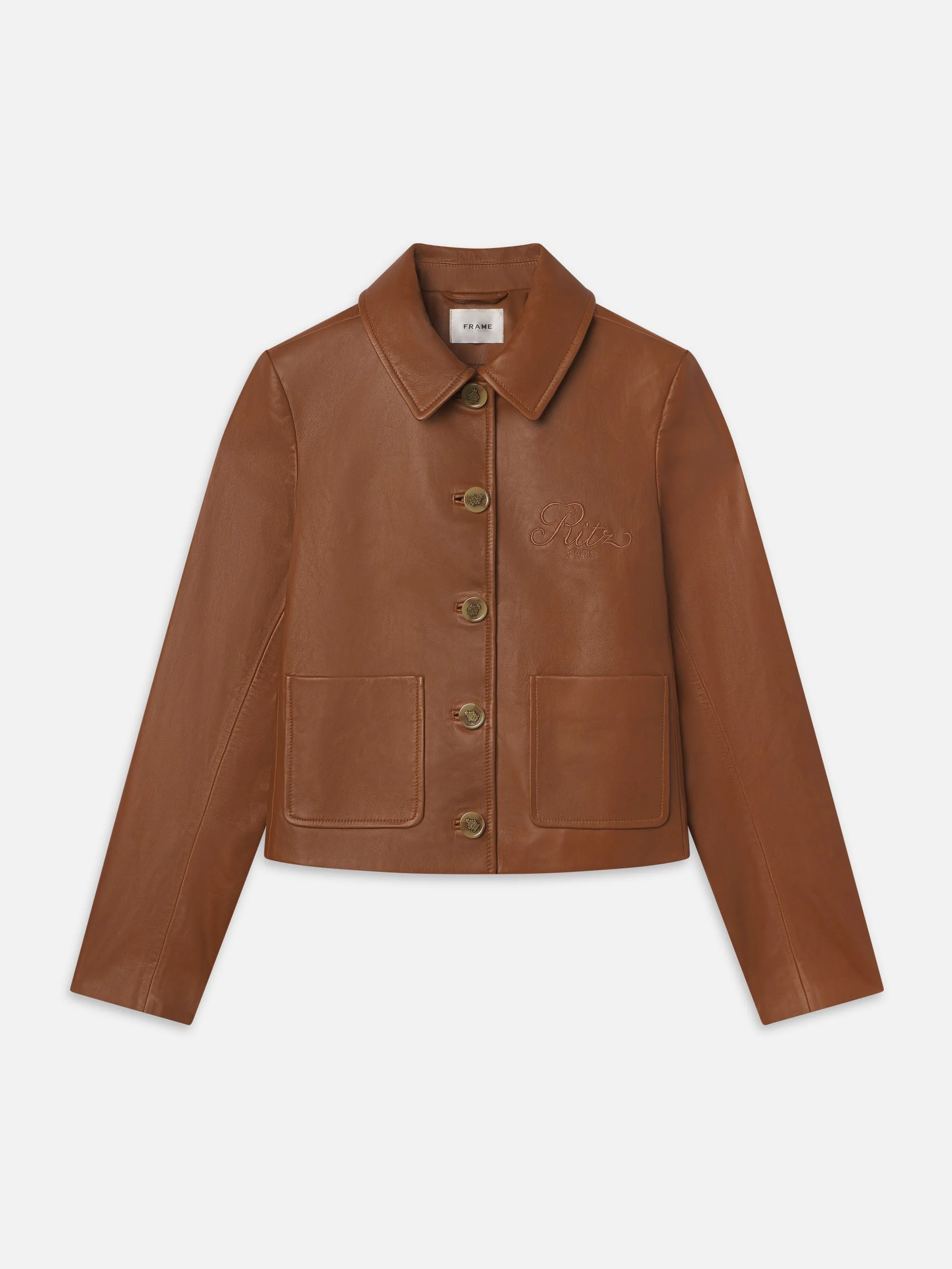 Ritz Femme Leather Jacket in Camel - 1