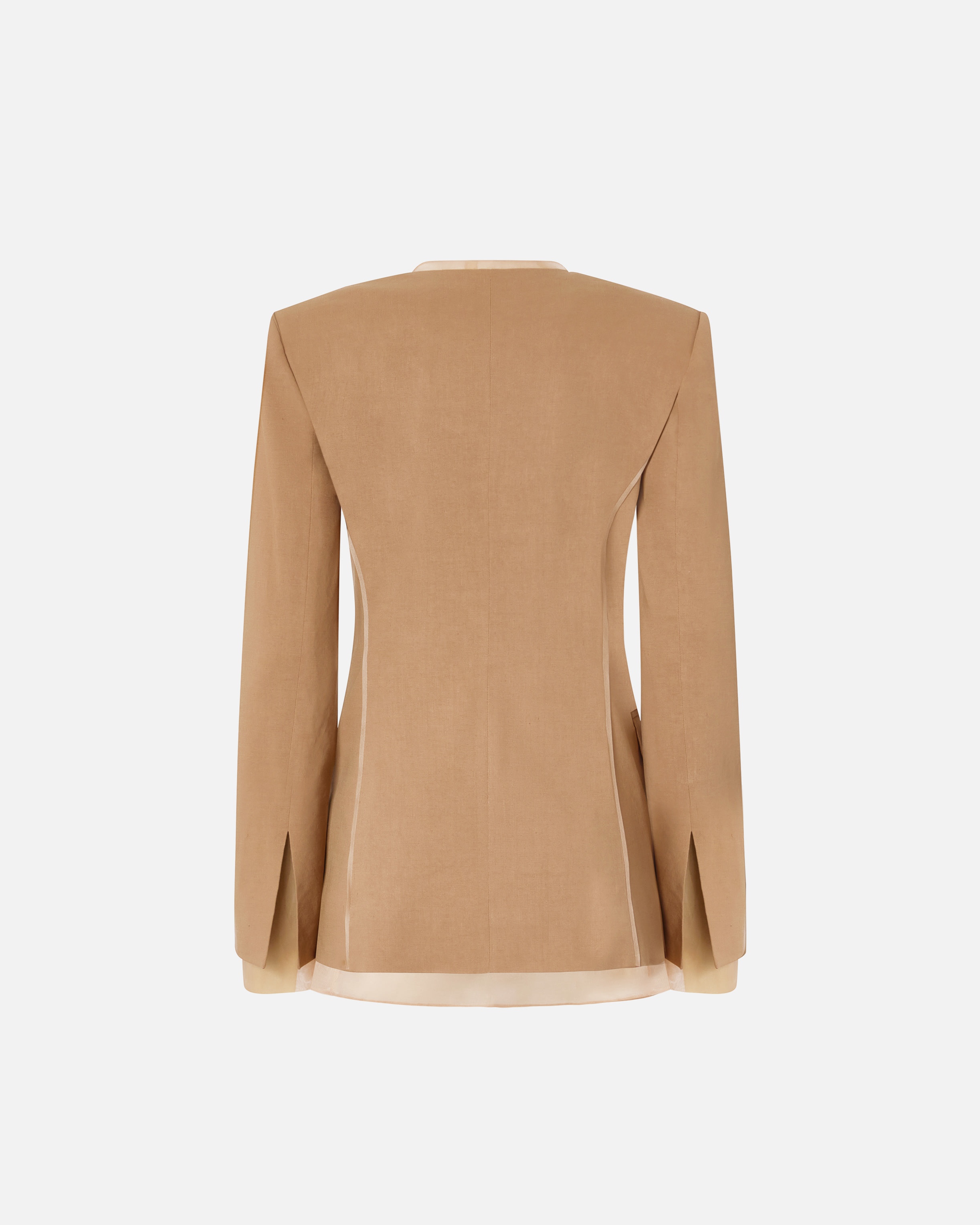 ELEGANT LINEN AND SILK ORGANZA BLAZER - 6