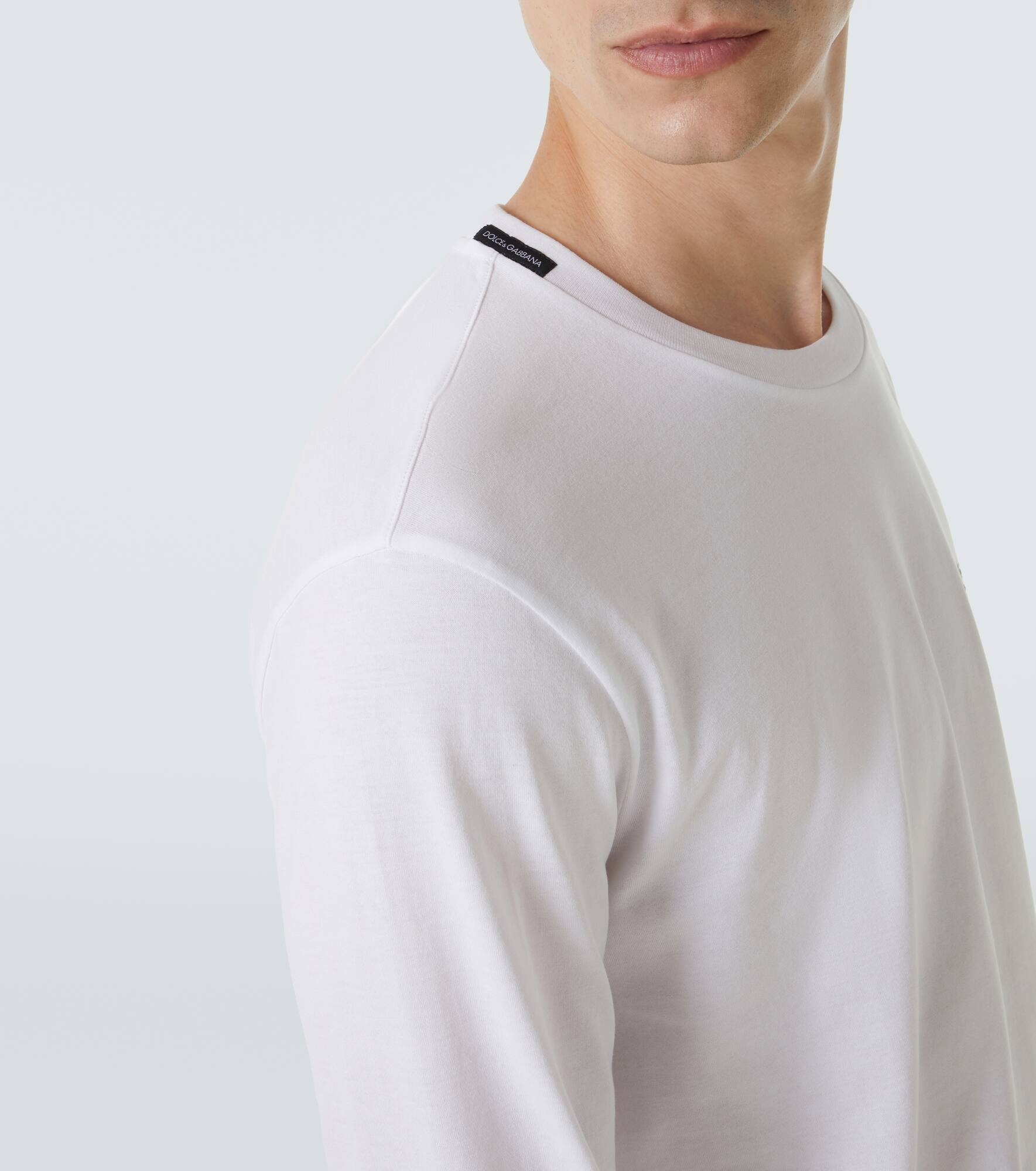 Logo embroidered cotton jersey T-shirt - 6