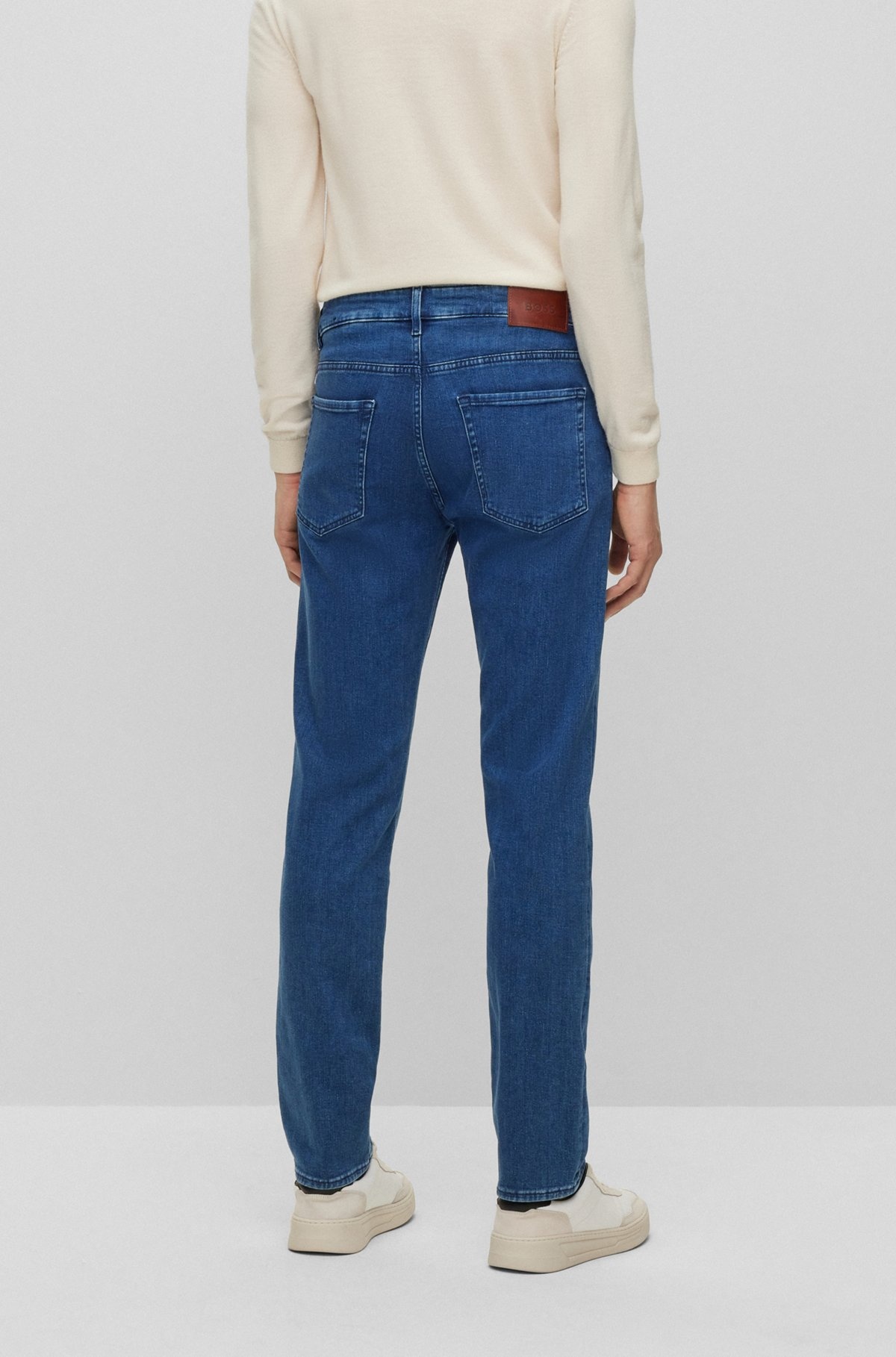 SLIM-FIT JEANS IN BLUE ITALIAN DENIM - 4