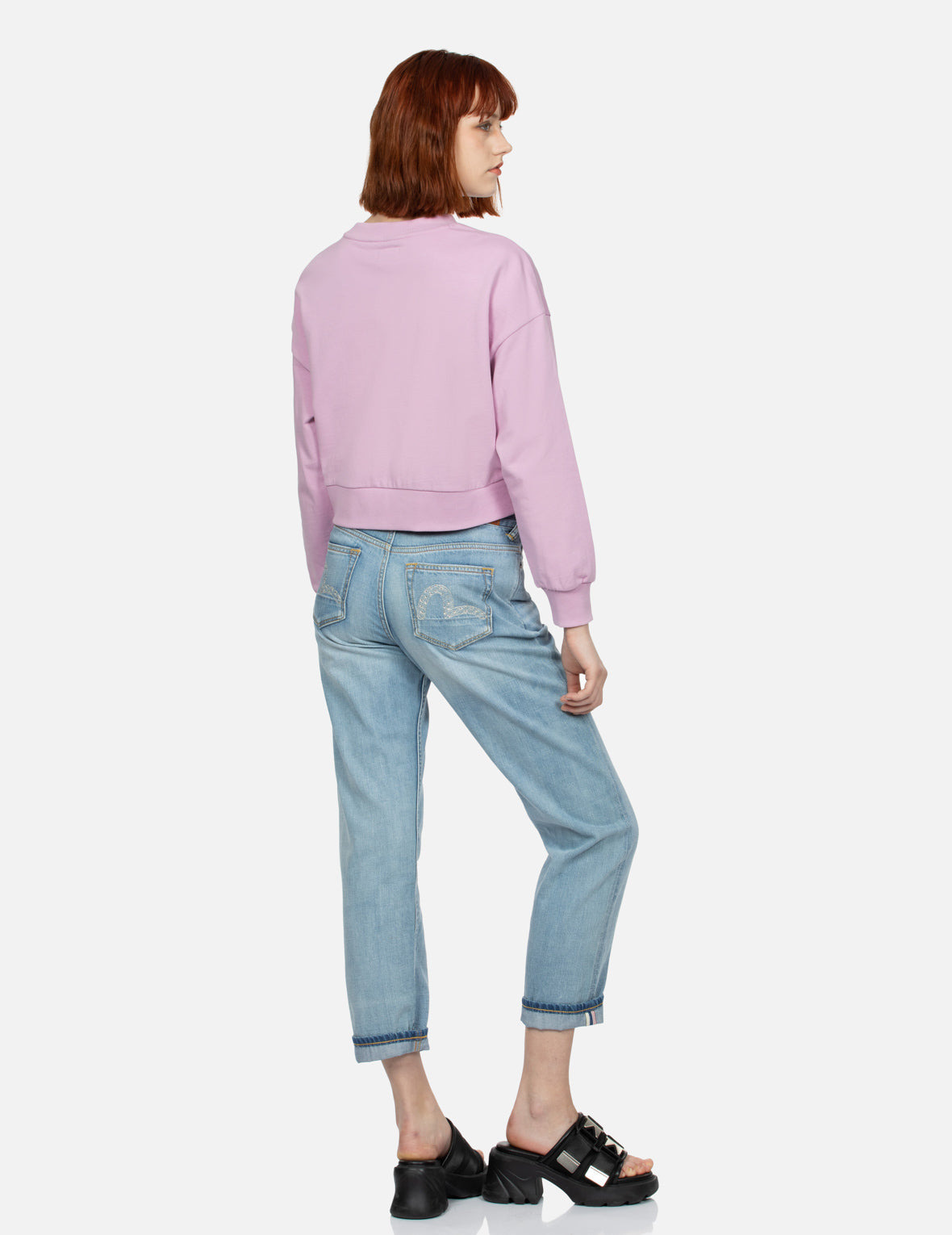 RHINESTONE SEAGULL CROPPED SWEATSHIRT - 4