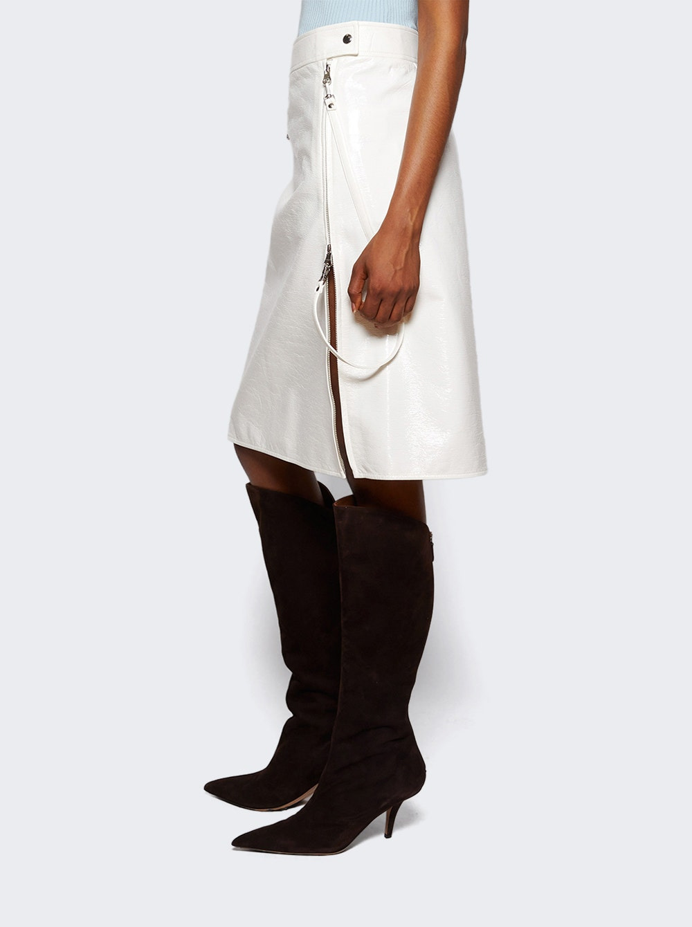 Zipped Vinyl Skirt Heritage White - 3