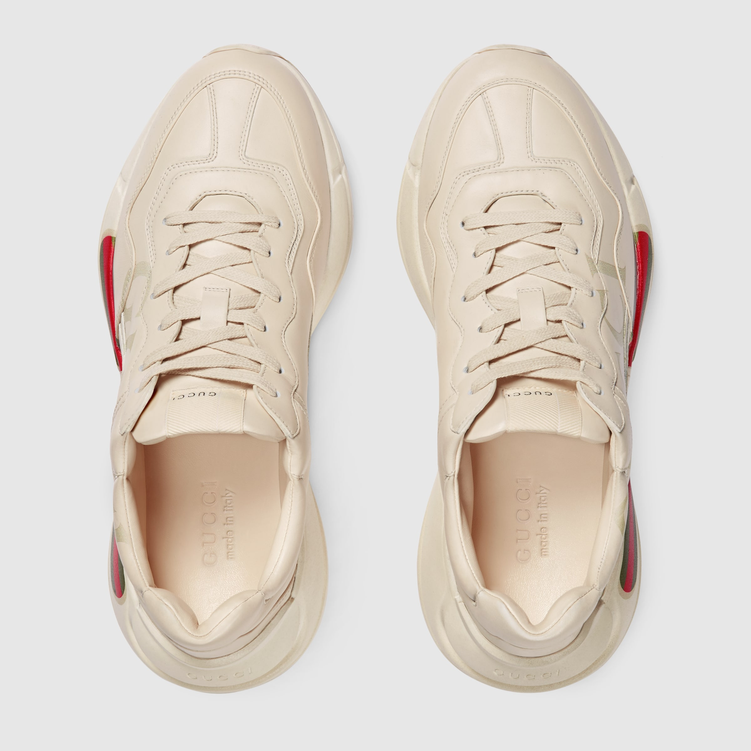 Men's Rhyton Gucci logo leather sneaker - 3