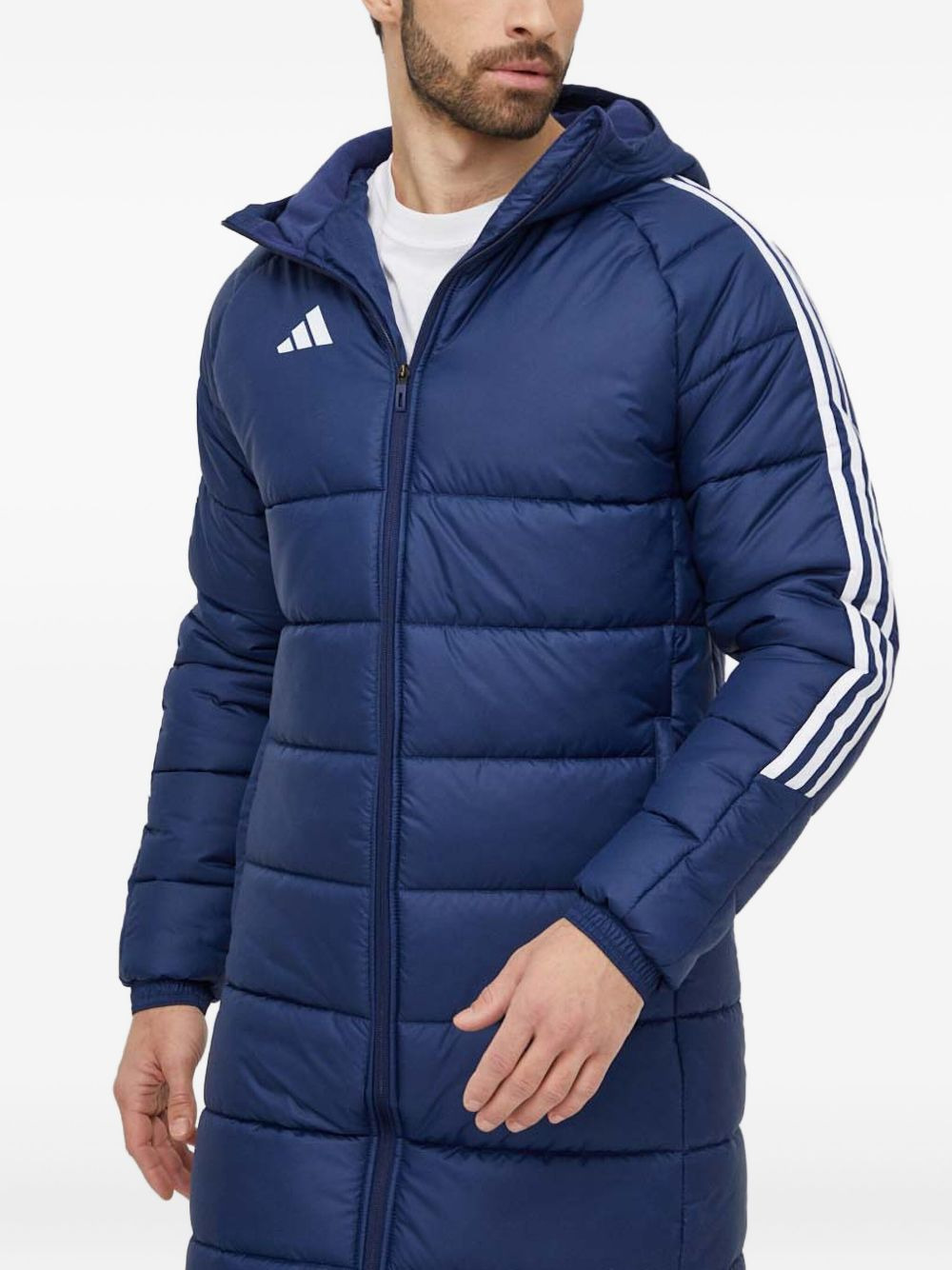 three-stripe design padded coat - 4