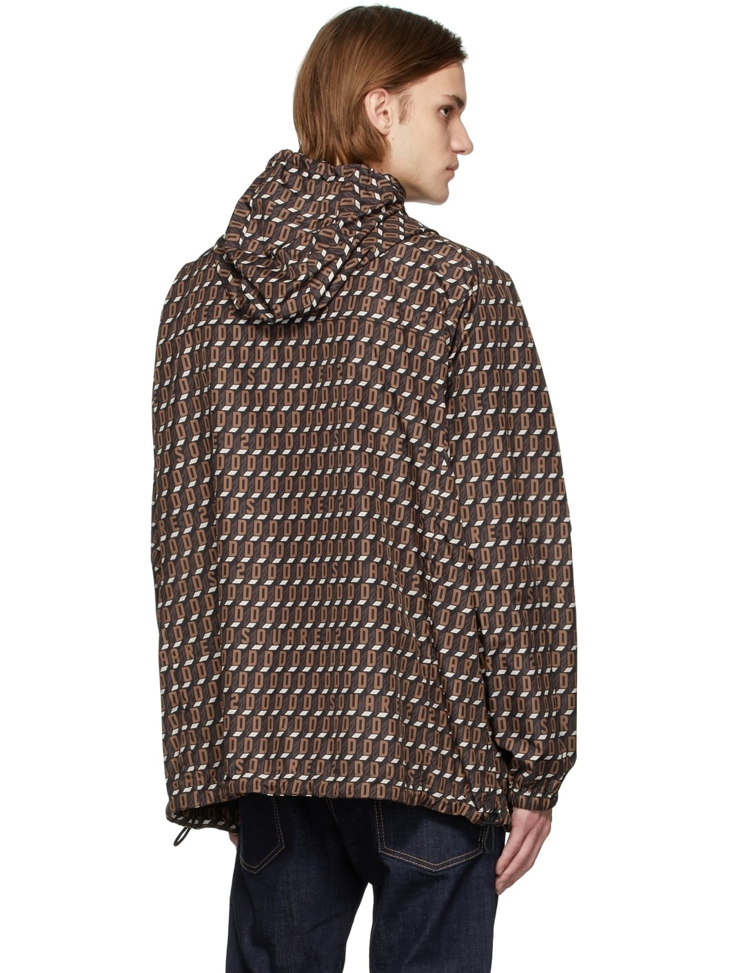 Black & Brown Monogram Windbreaker - 3