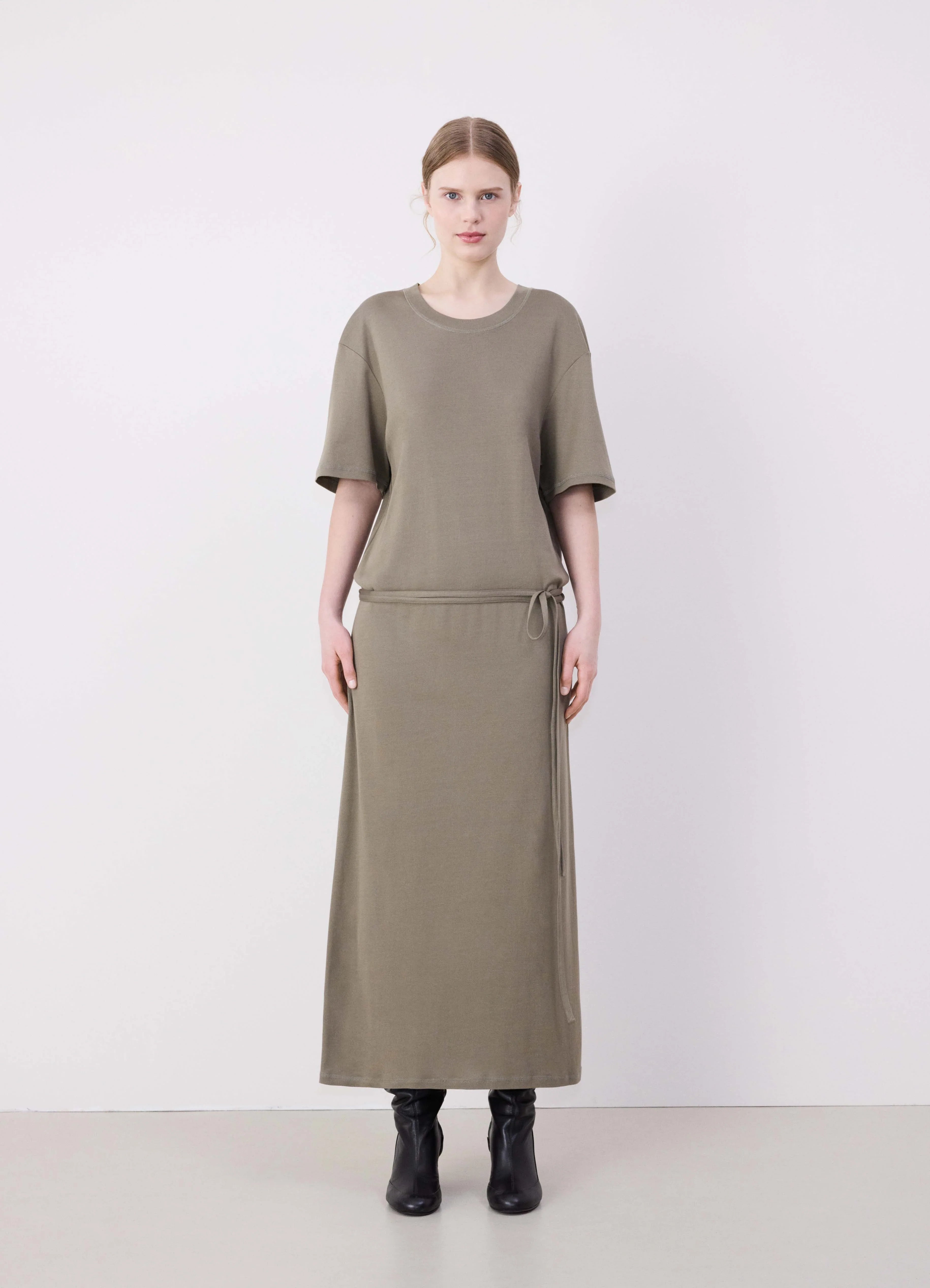 BELTED RIB T-SHIRT DRESS - 2