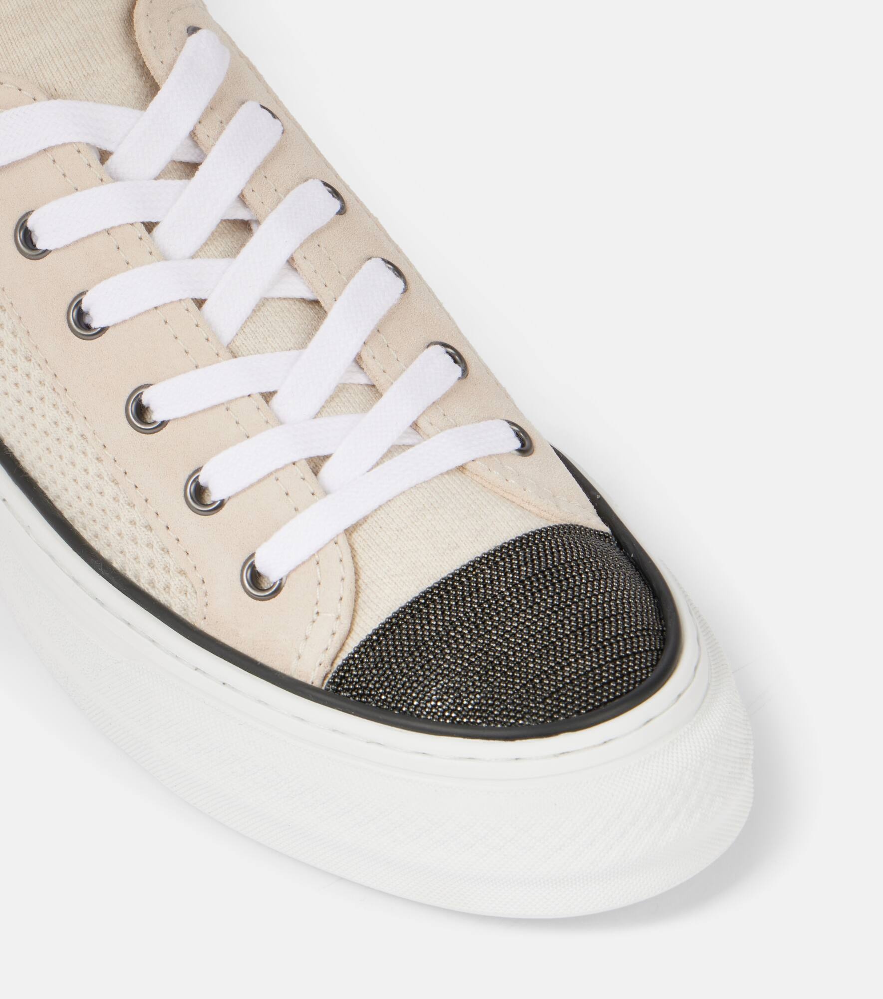 Monili suede-trimmed low-top sneakers - 5