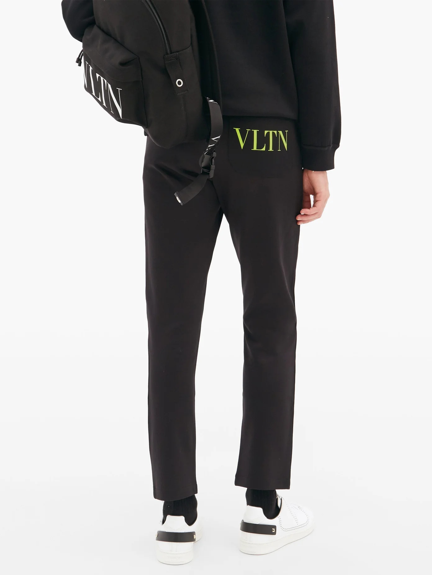 VLTN-print loopback-jersey track pants - 5