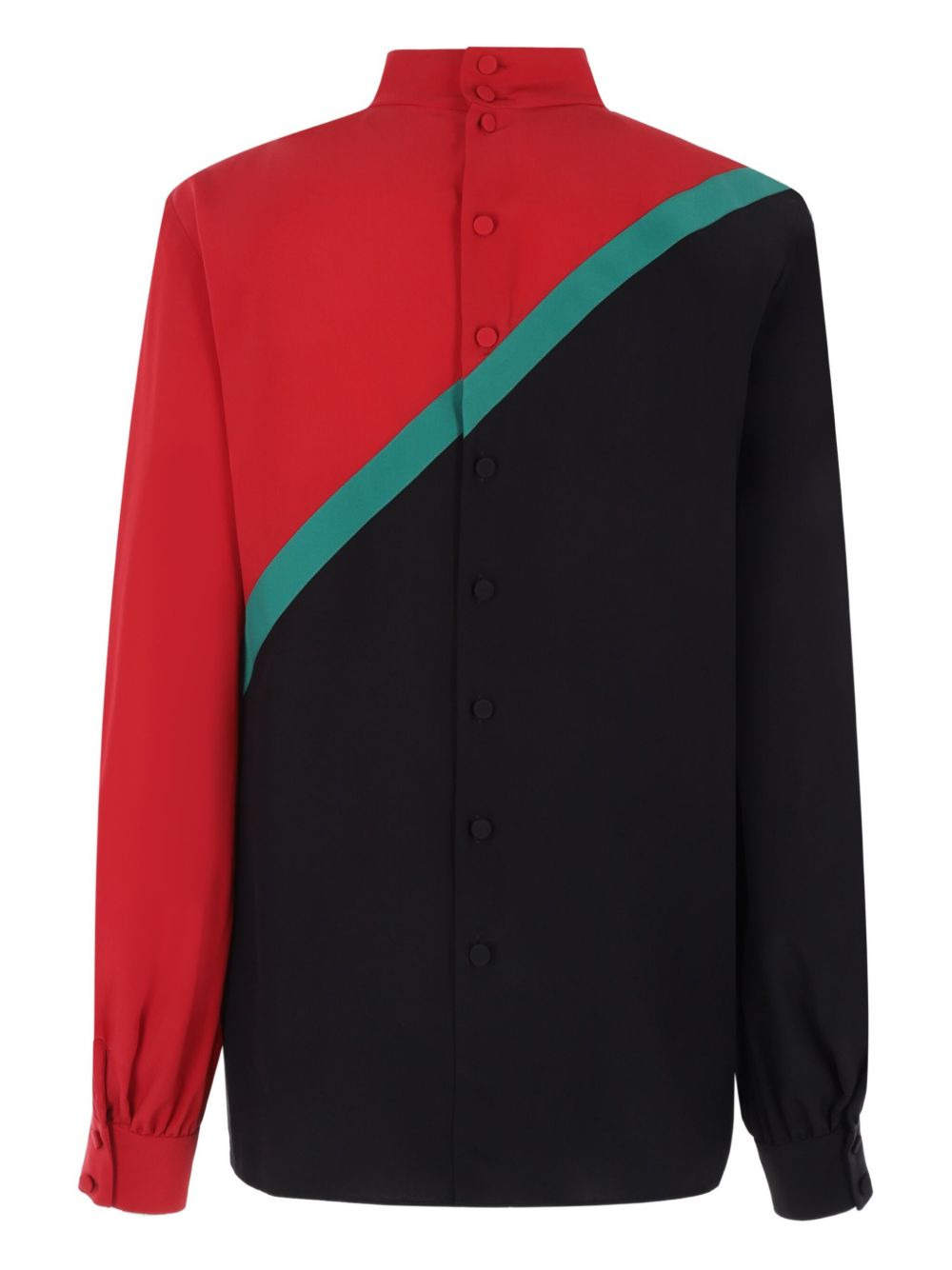 high-neck panelled blouse - 1