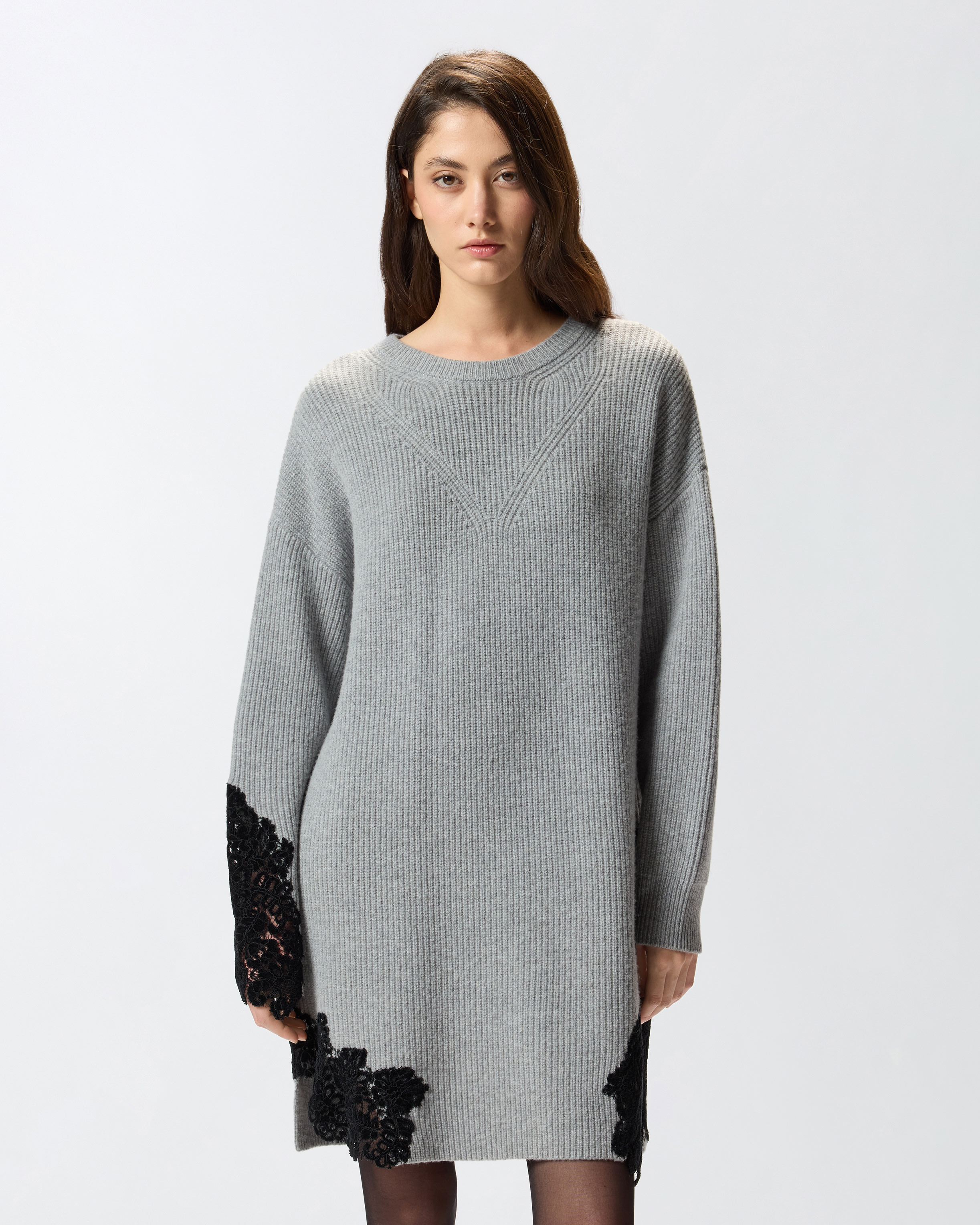 KNIT MINI DRESS WITH LACE - 2